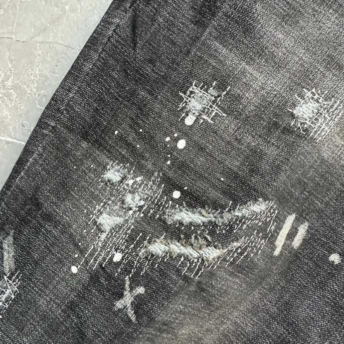 Quần Jean Dsquared2 DSQ2 Xám bạc rách mài vẩy sơn 4 khuy phối khóa zip lệch Like Auth on web VTN