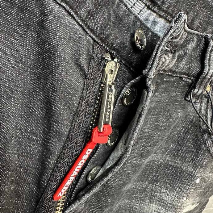 Quần Jean Dsquared2 DSQ2 Xám bạc rách mài vẩy sơn 4 khuy phối khóa zip lệch Like Auth on web VTN