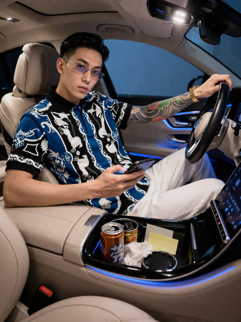 Áo polo hình Dolce Gabbana DG họa tiết Kỵ Sỹ Roma Xanh Than Like AUth 44-50 CD