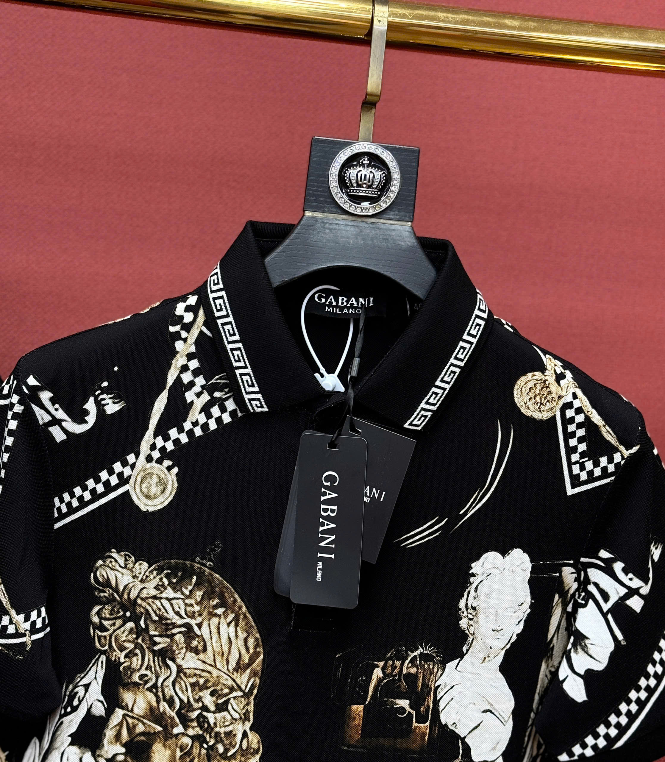 Áo polo Versace VS hình họa tiết tượng thần Apolo Like Auth 44-50 MK