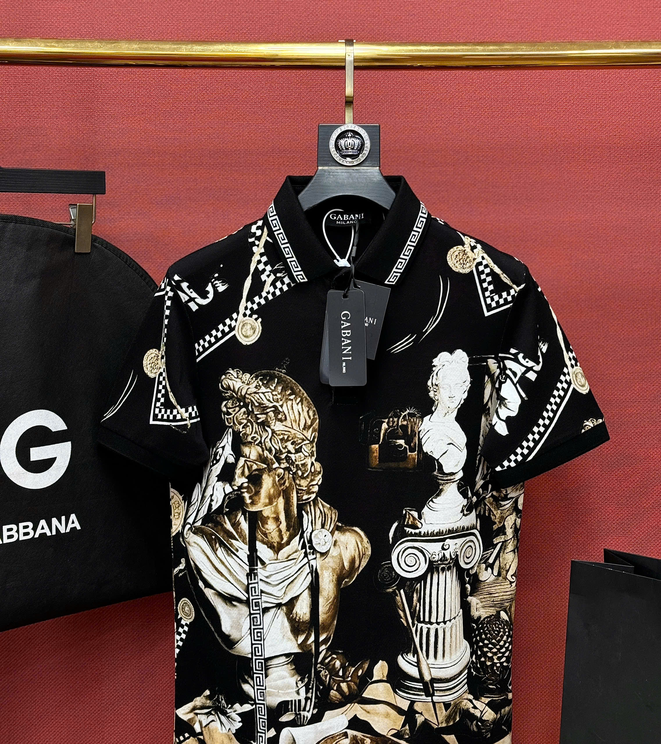 Áo polo Versace VS hình họa tiết tượng thần Apolo Like Auth 44-50 MK