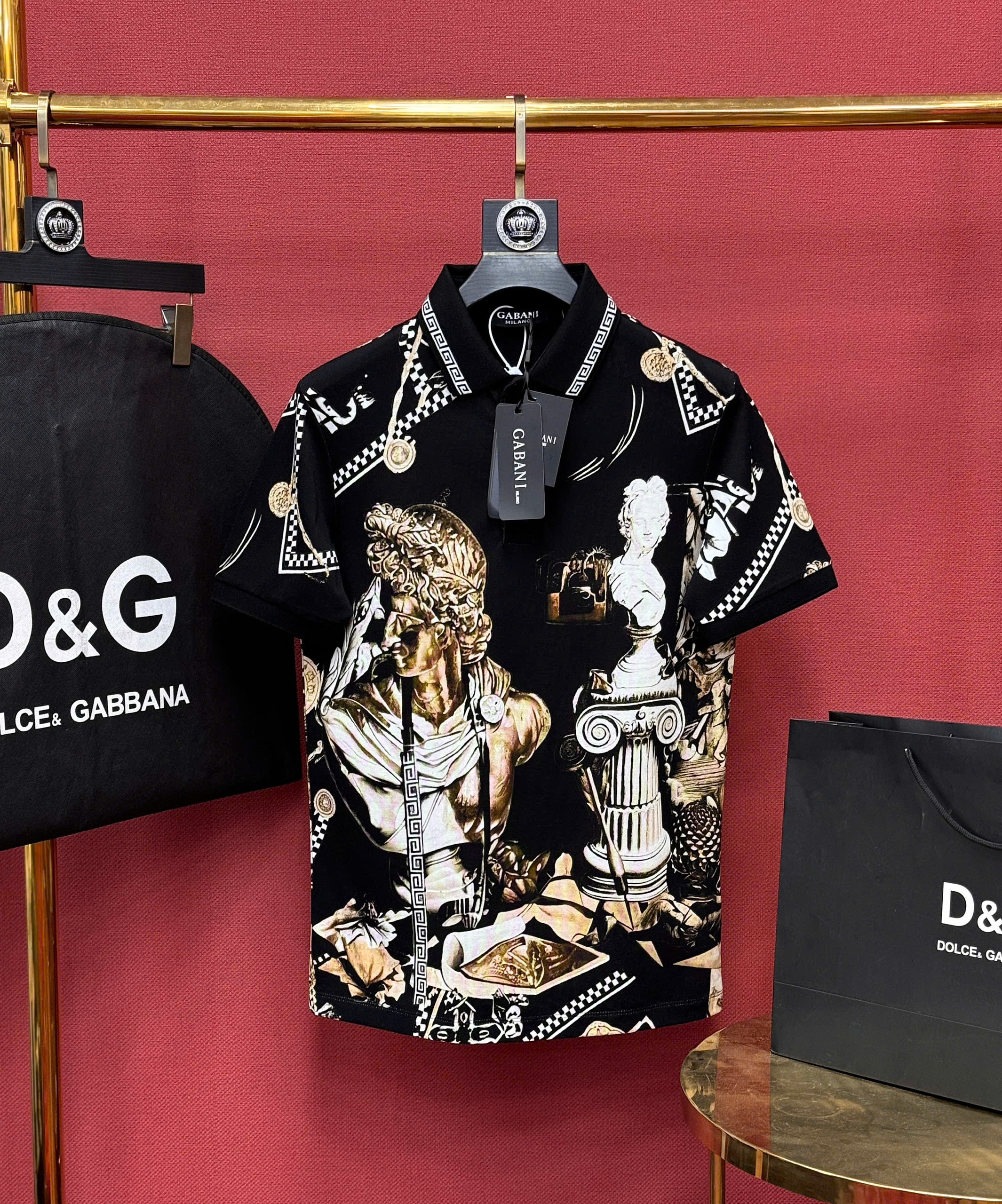 Áo polo Versace VS hình họa tiết tượng thần Apolo Like Auth 44-50 MK