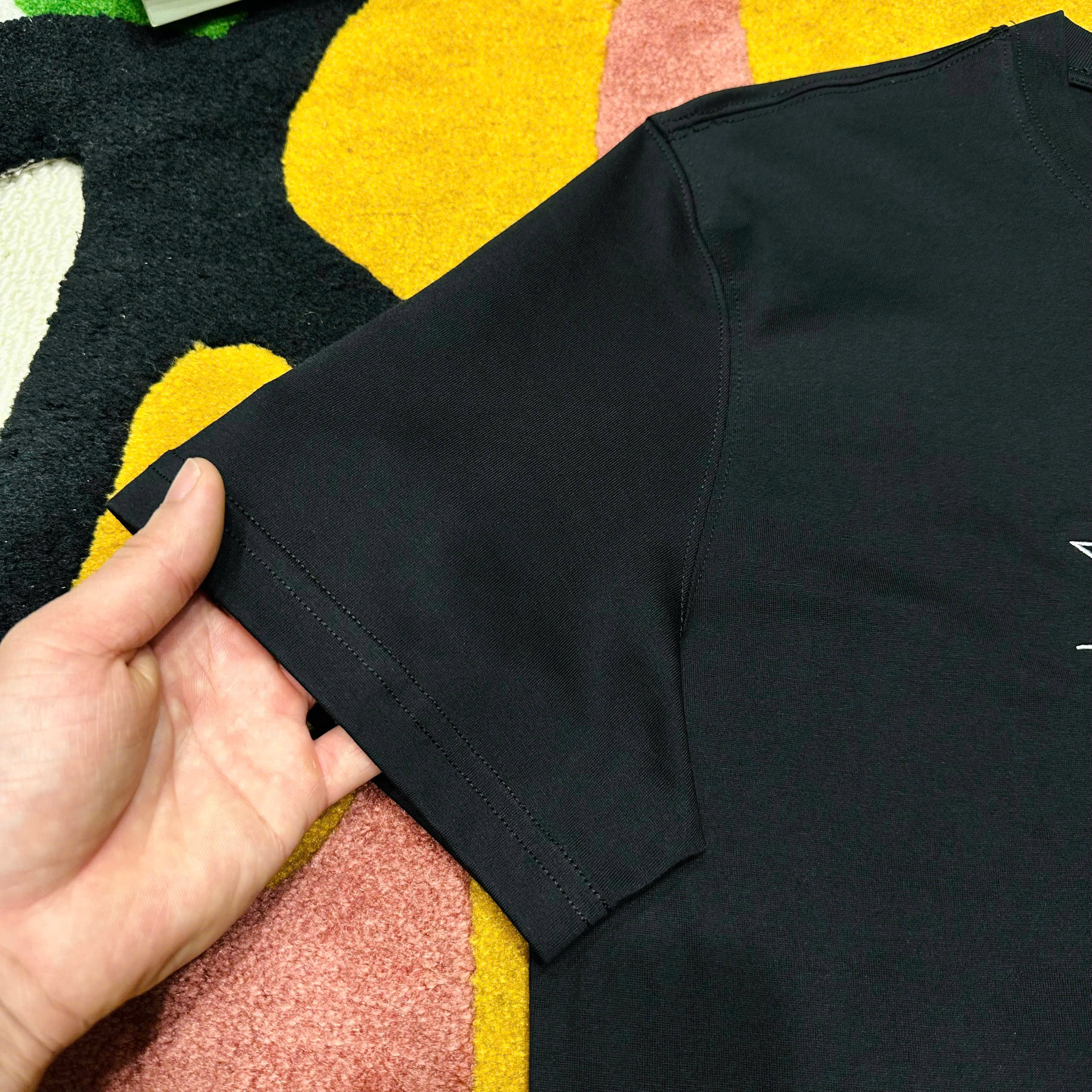 Áo phông T shirt Burberry BBR logo thêu ngựa bay ngực Like Auth S-L MK\Đen