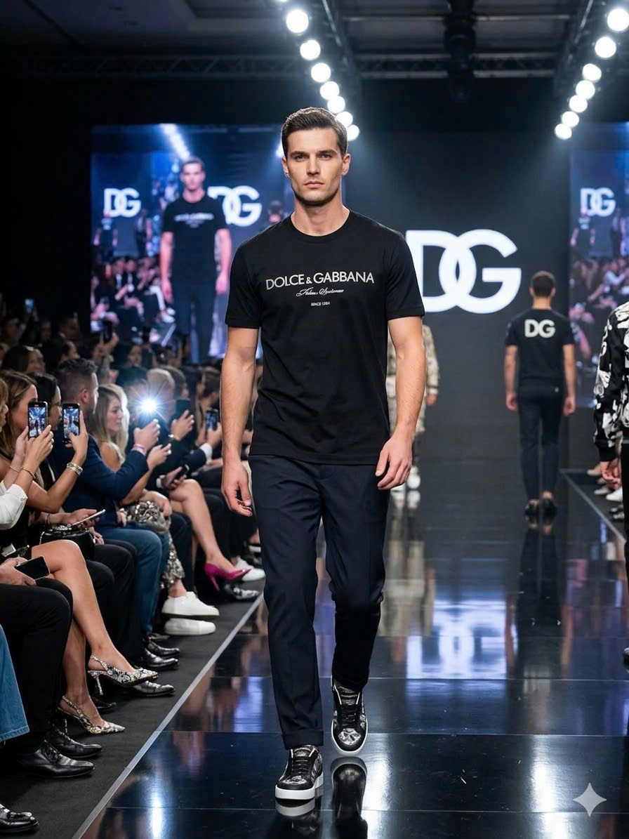 Áo phông T shirt Dolce Gabbana DG logo ngực Like Auth S-L MK\Đen