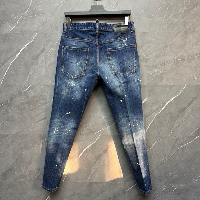 Quần Jean Dsquared2 DSQ2 Xanh rách vá wash Đen vẩy sơn 4 khuy Like Auth on web VTN