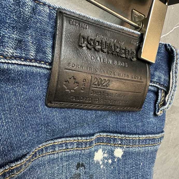 Quần Jean Dsquared2 DSQ2 Xanh rách vá wash Đen vẩy sơn 4 khuy Like Auth on web VTN