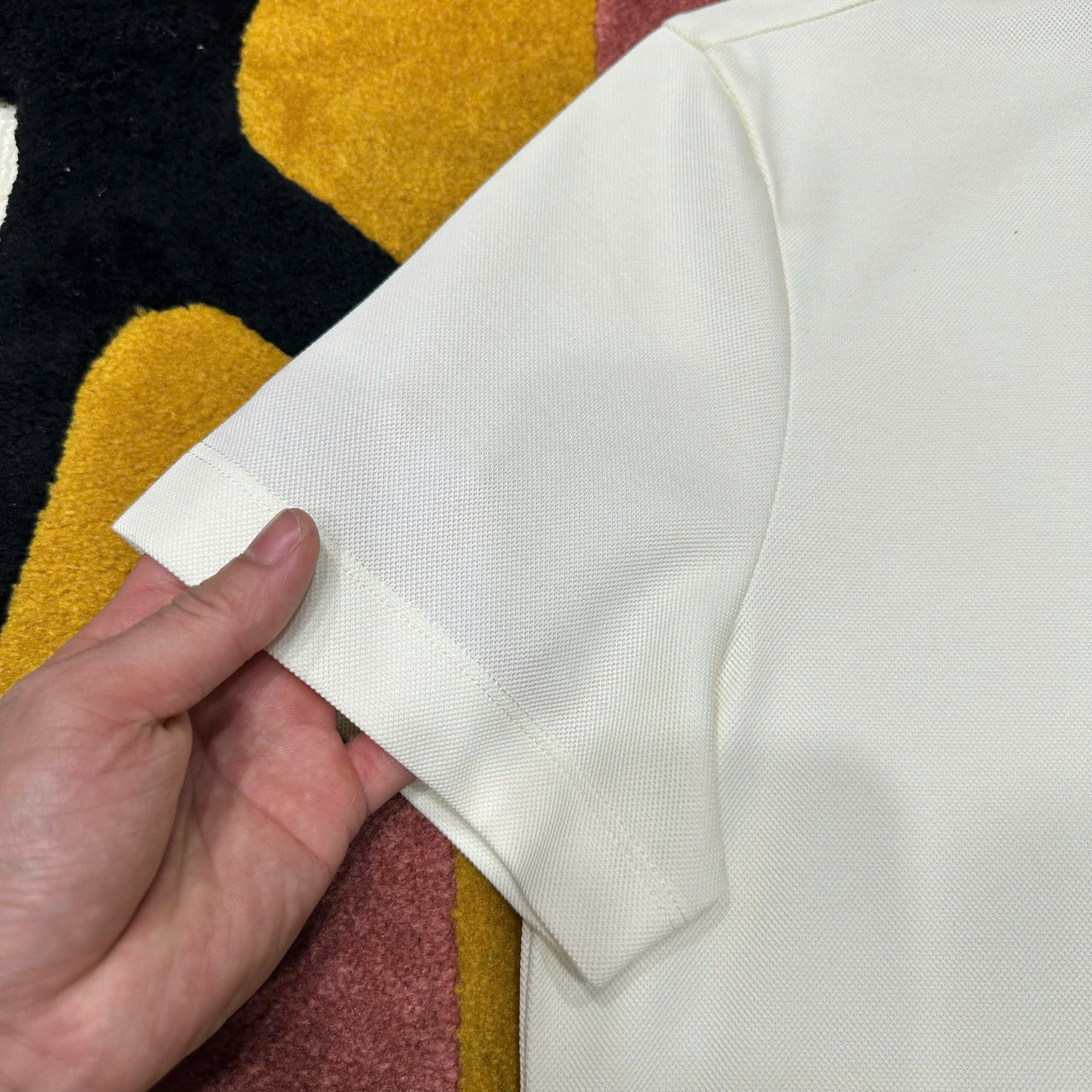 Áo polo Louis Vuitton LV check cổ caro logo thêu ngực Like Auth 48-52 MK\trắng