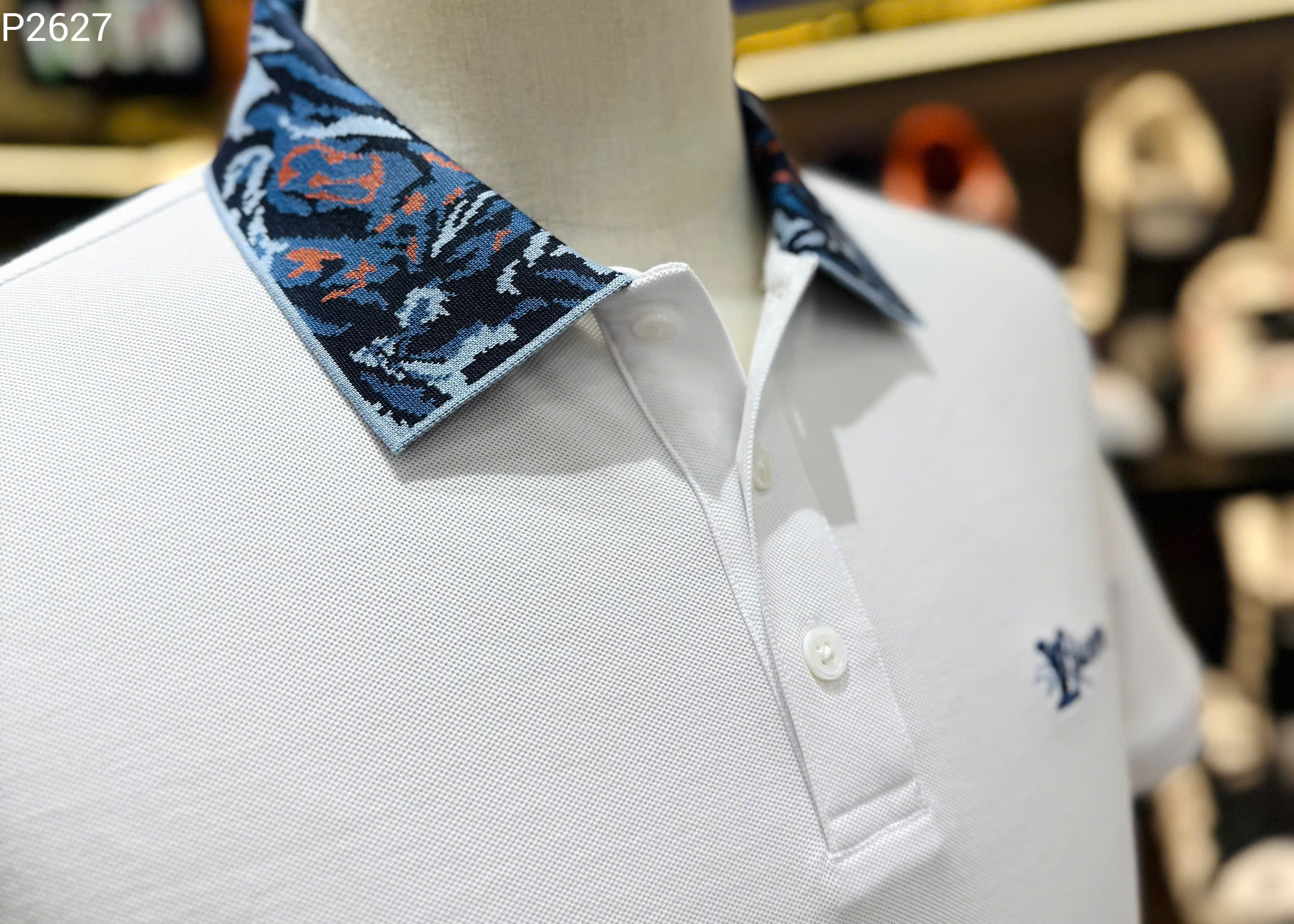 Áo polo Louis Vuitton LV check cổ hoa logo thêu ngực Like Auth S-XL MK