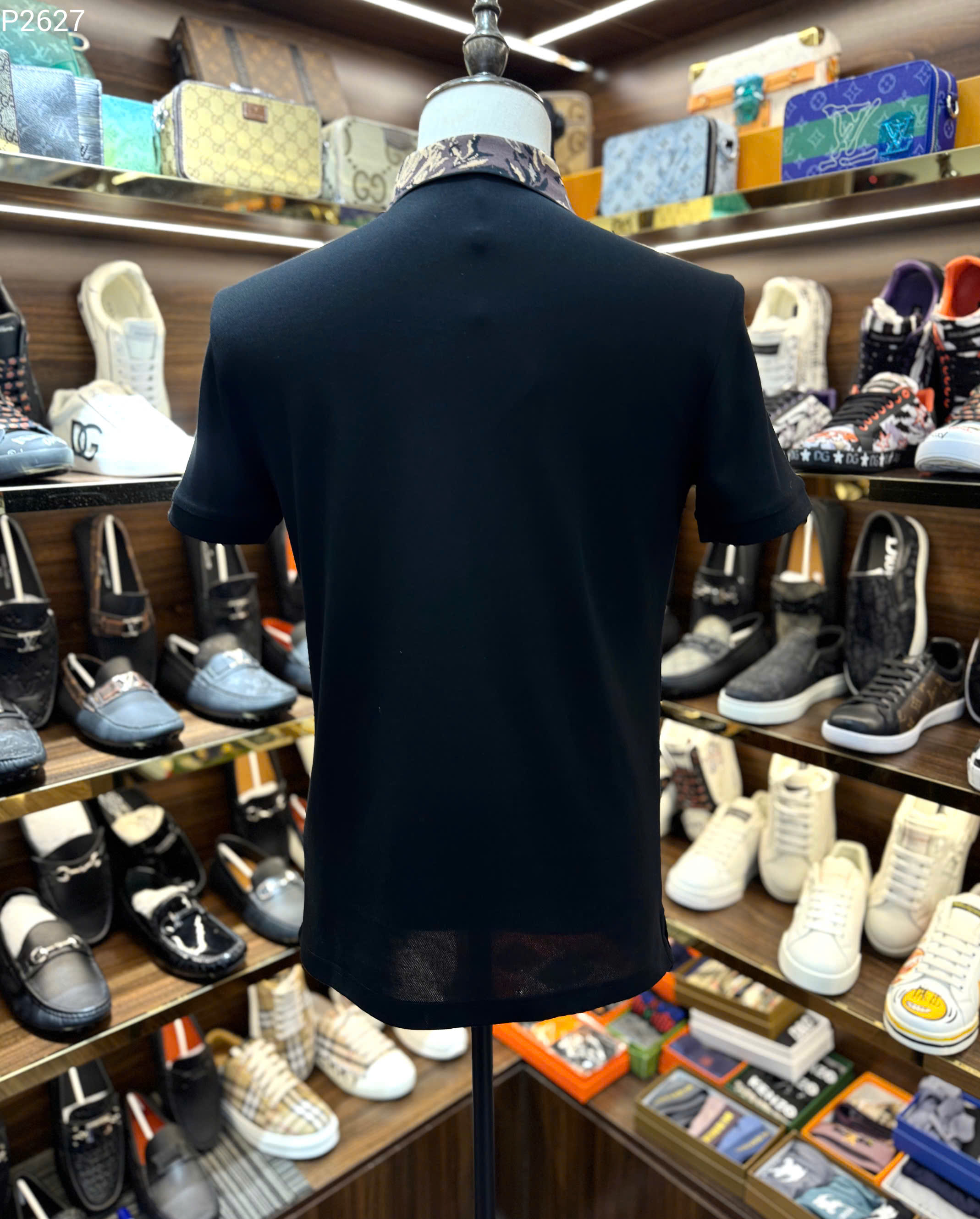 Áo polo Louis Vuitton LV check cổ hoa logo thêu ngực Like Auth S-XL MK