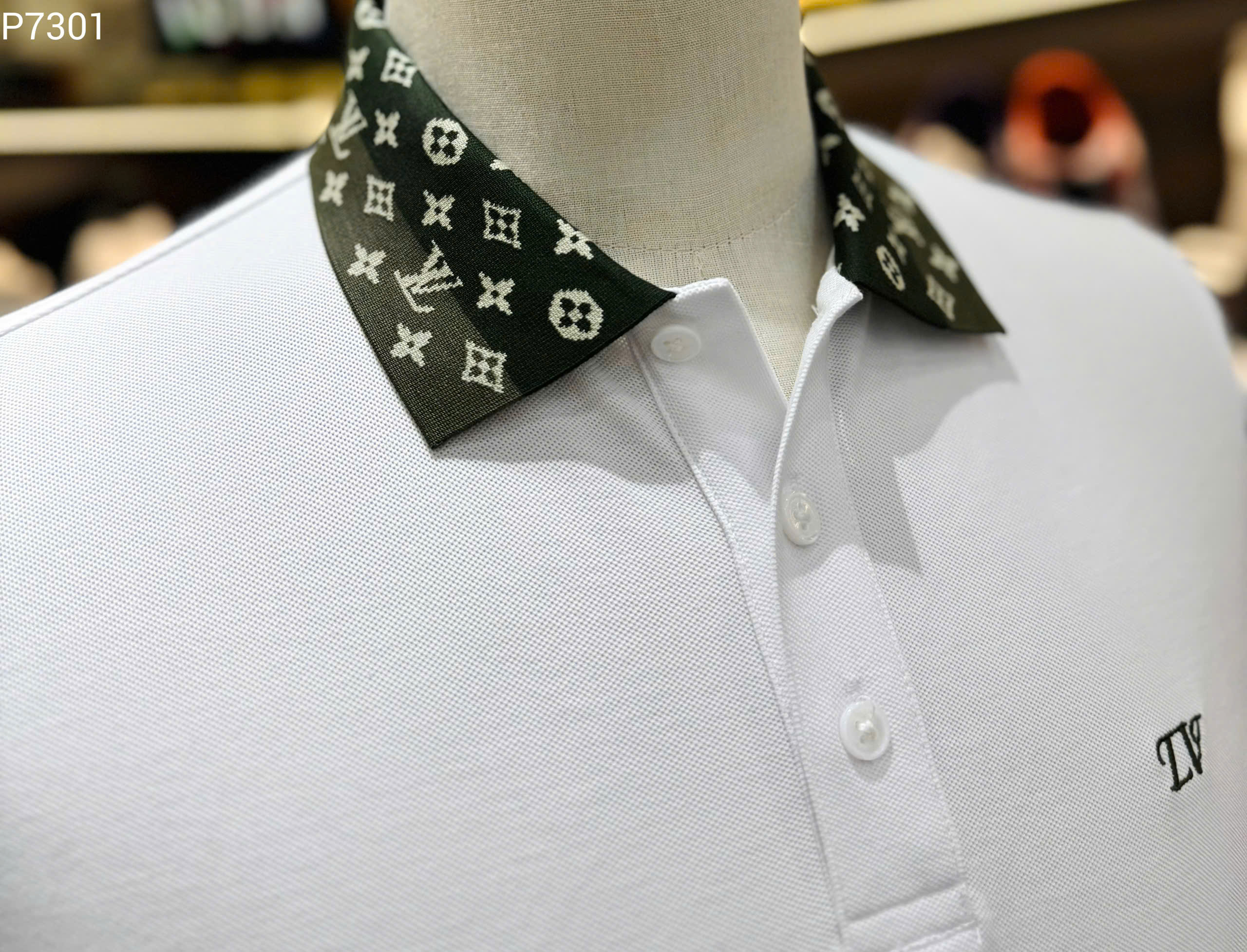 Áo polo Louis Vuitton LV check cổ monogram logo thêu ngực Like Auth S-XL MK