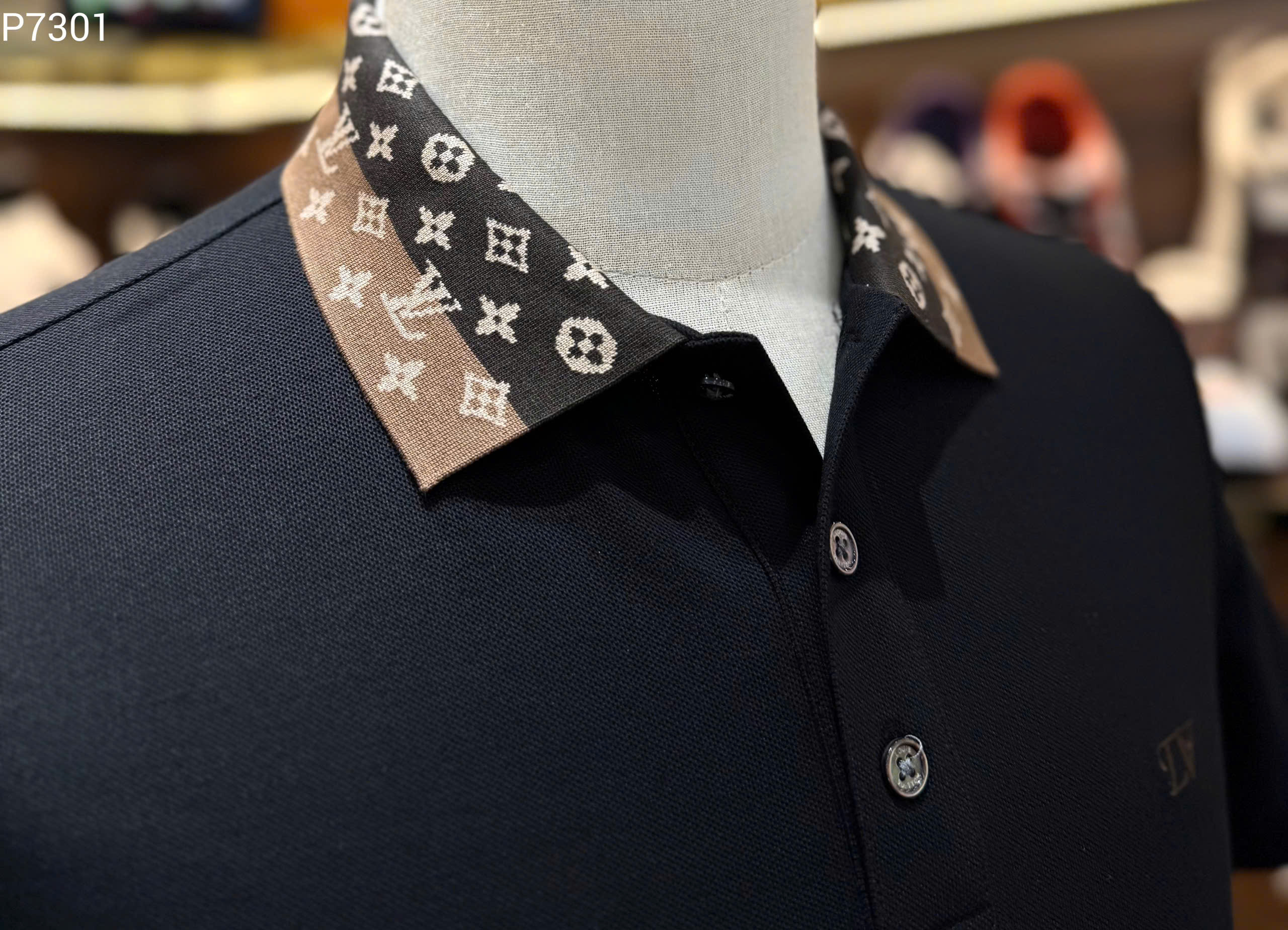 Áo polo Louis Vuitton LV check cổ monogram logo thêu ngực Like Auth S-XL MK