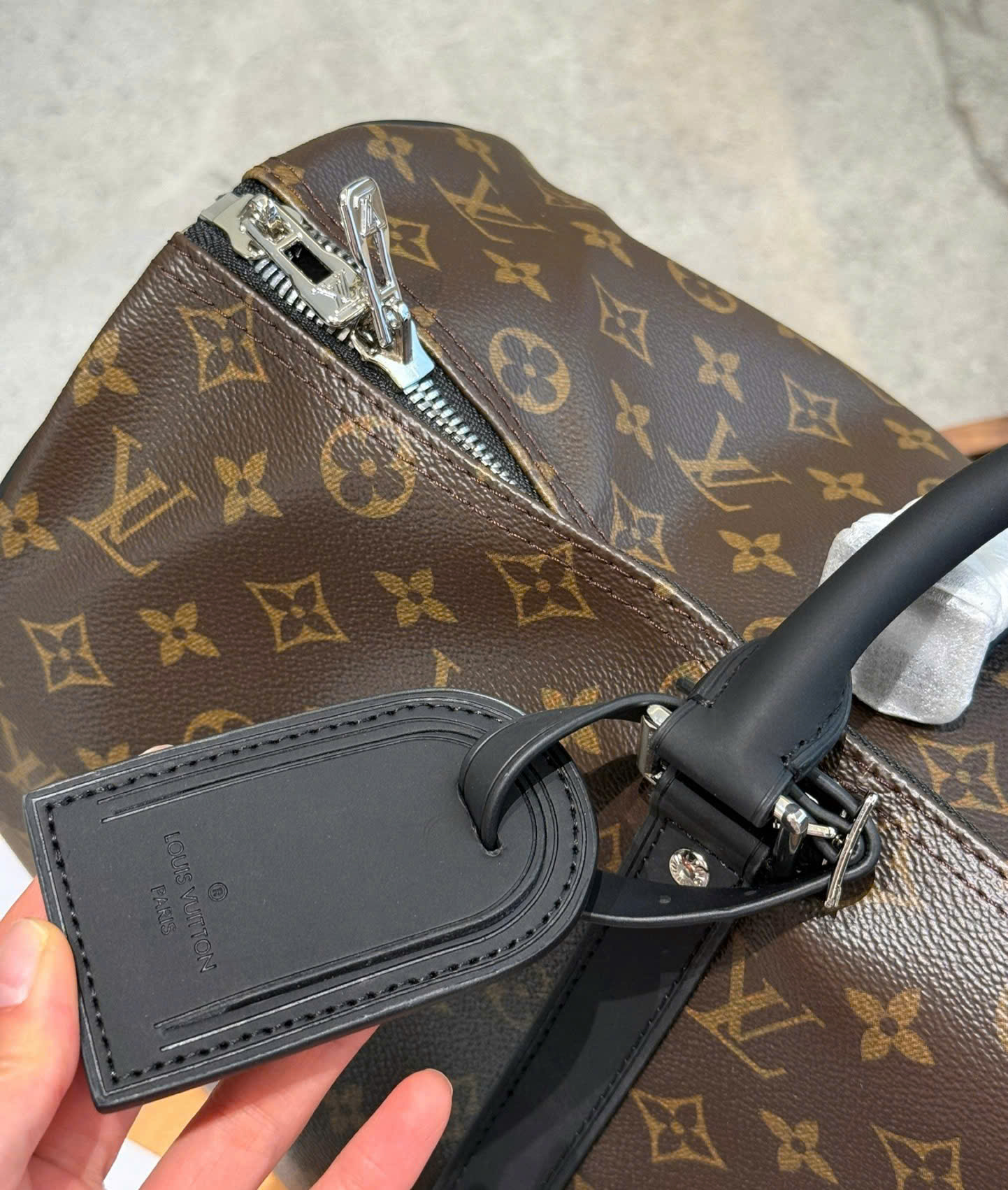 Túi trống du lịch Louis Vuitton LV Keepall monogram size 50 Like Auth PLD\nâu