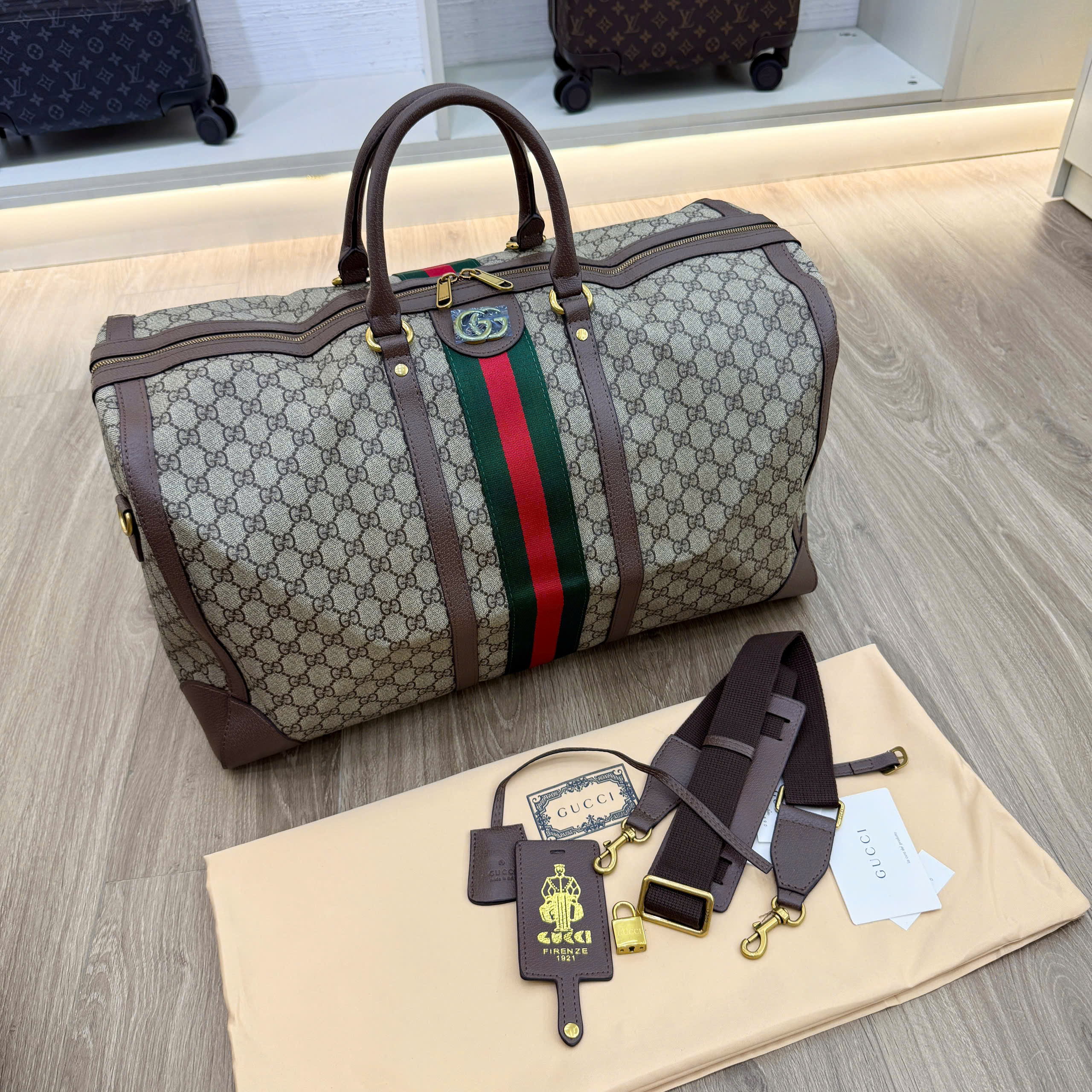 Túi trống Du Lịch Gucci GC Savoy Duffle Bag Like Auth PLD