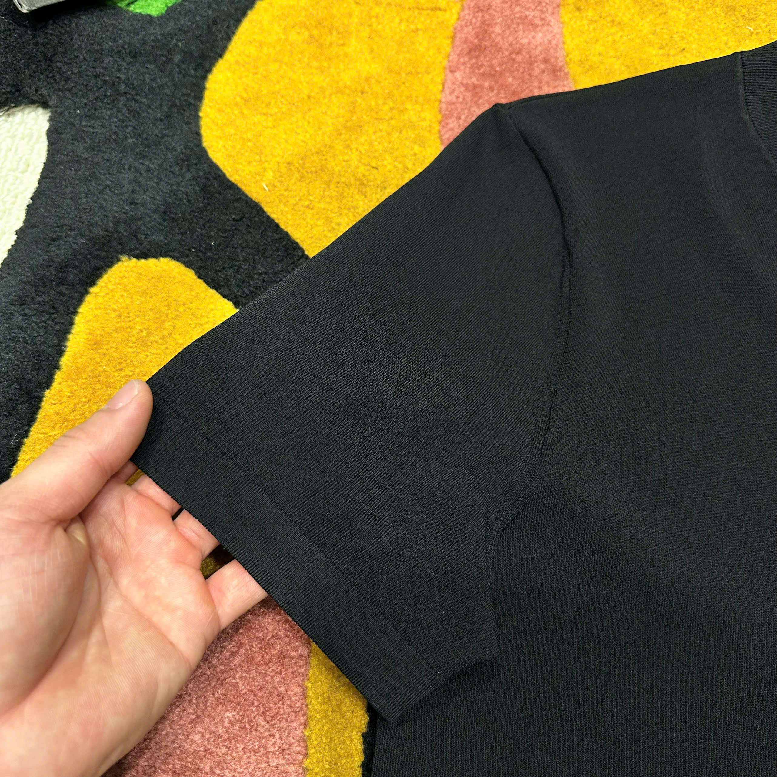 Áo phông T shirt Thombrowne kẻ sọc chéo sườn logo thêu ngực con thuyền Like Auth 48-52 MK\Đen