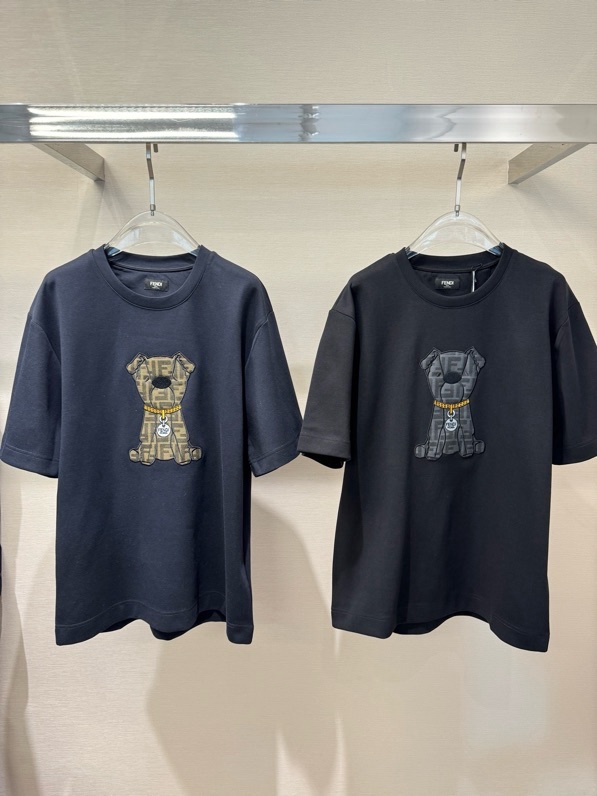 Áo phông T shirt Fendi FD logo Cún wash ngực Like Auth XS-M VTN\XANH THAN