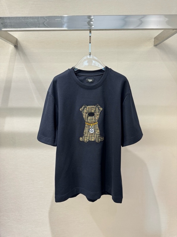 Áo phông T shirt Fendi FD logo Cún wash ngực Like Auth XS-M VTN\XANH THAN