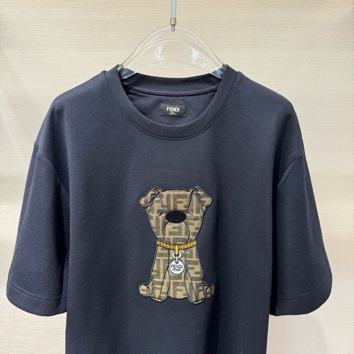 Áo phông T shirt Fendi FD logo Cún wash ngực Like Auth XS-M VTN\XANH THAN