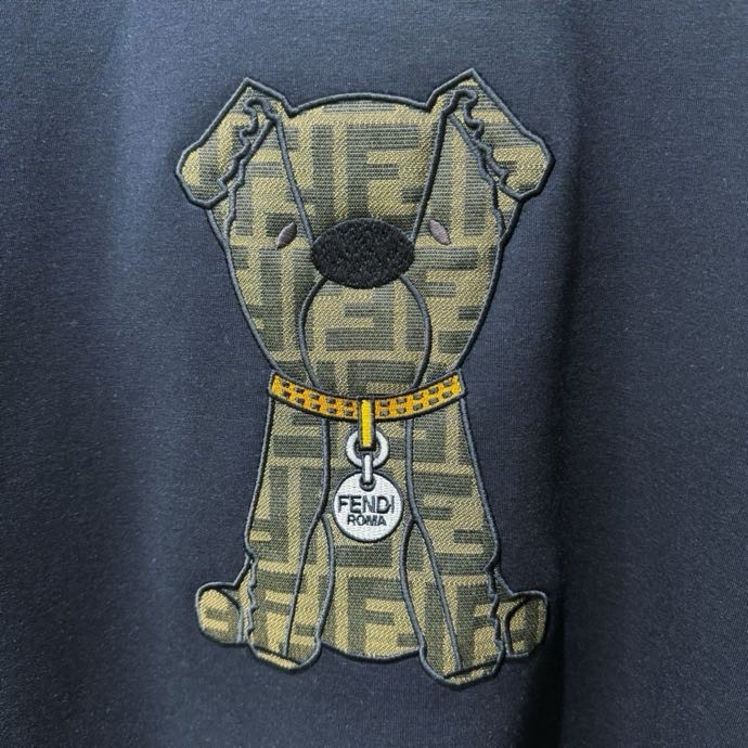 Áo phông T shirt Fendi FD logo Cún wash ngực Like Auth XS-M VTN\XANH THAN