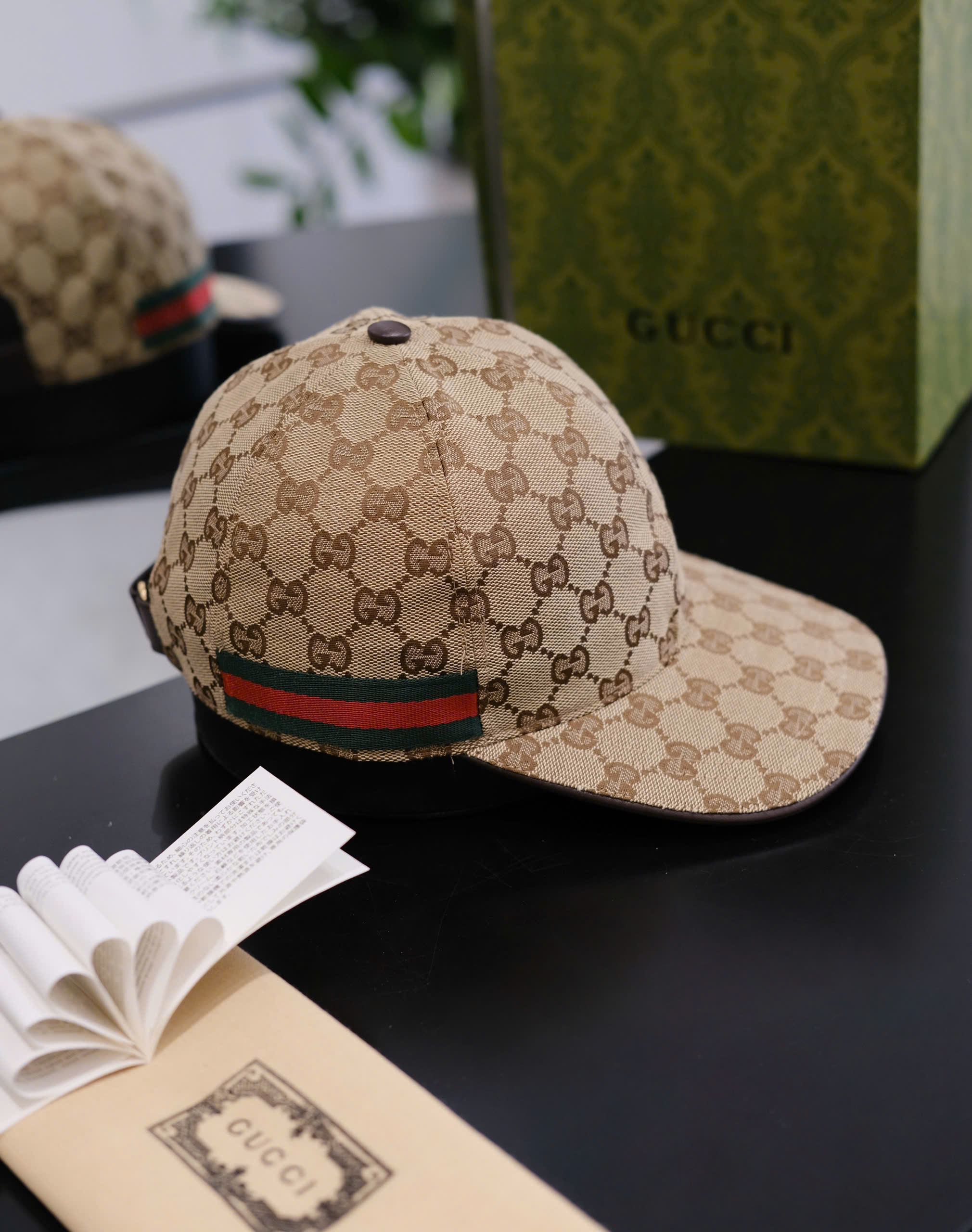 Mũ lưỡi trai nón kết Gucci GC Vàng classic tag kẻ sọc Xanh Đỏ Like Auth DDT