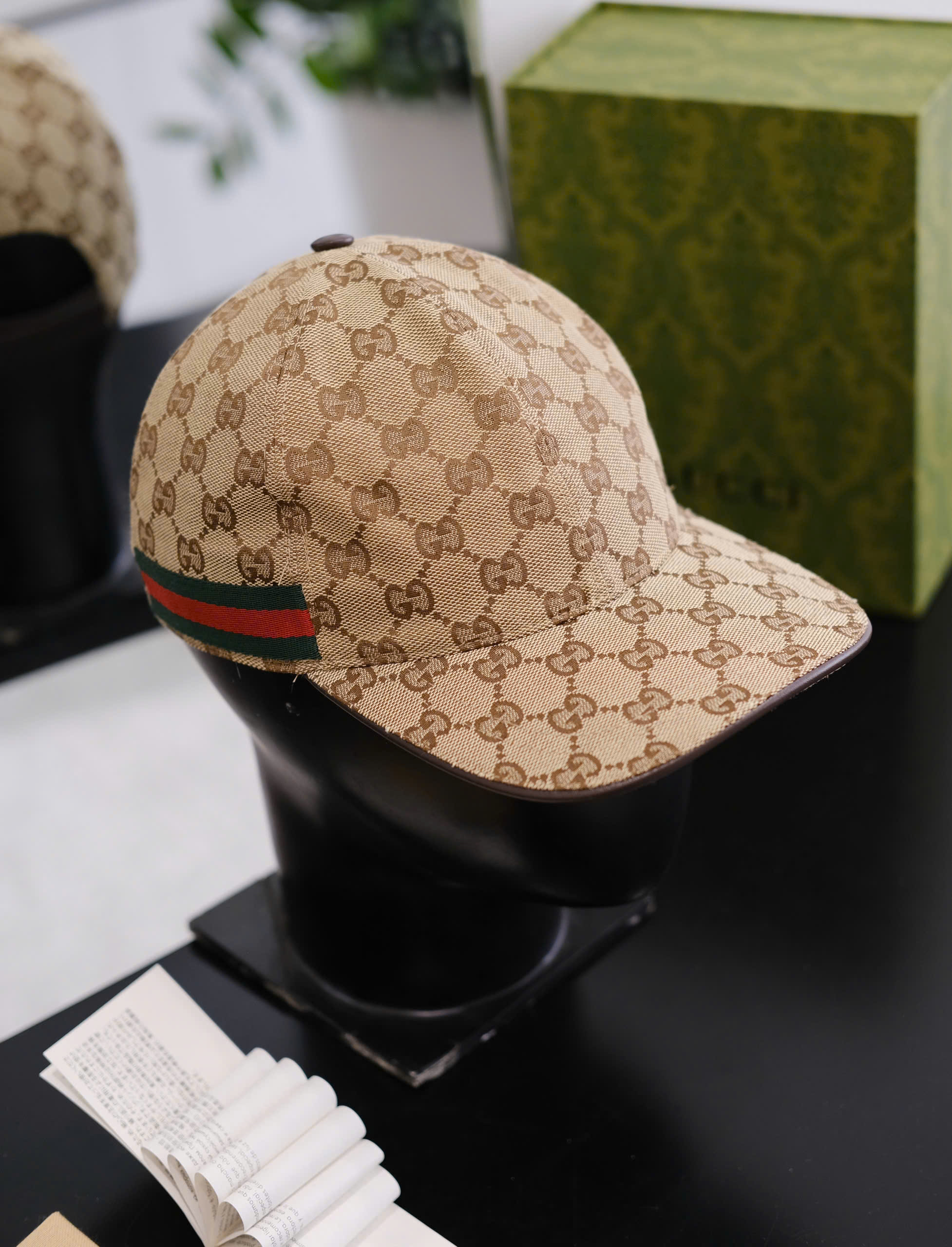 Mũ lưỡi trai nón kết Gucci GC Vàng classic tag kẻ sọc Xanh Đỏ Like Auth DDT