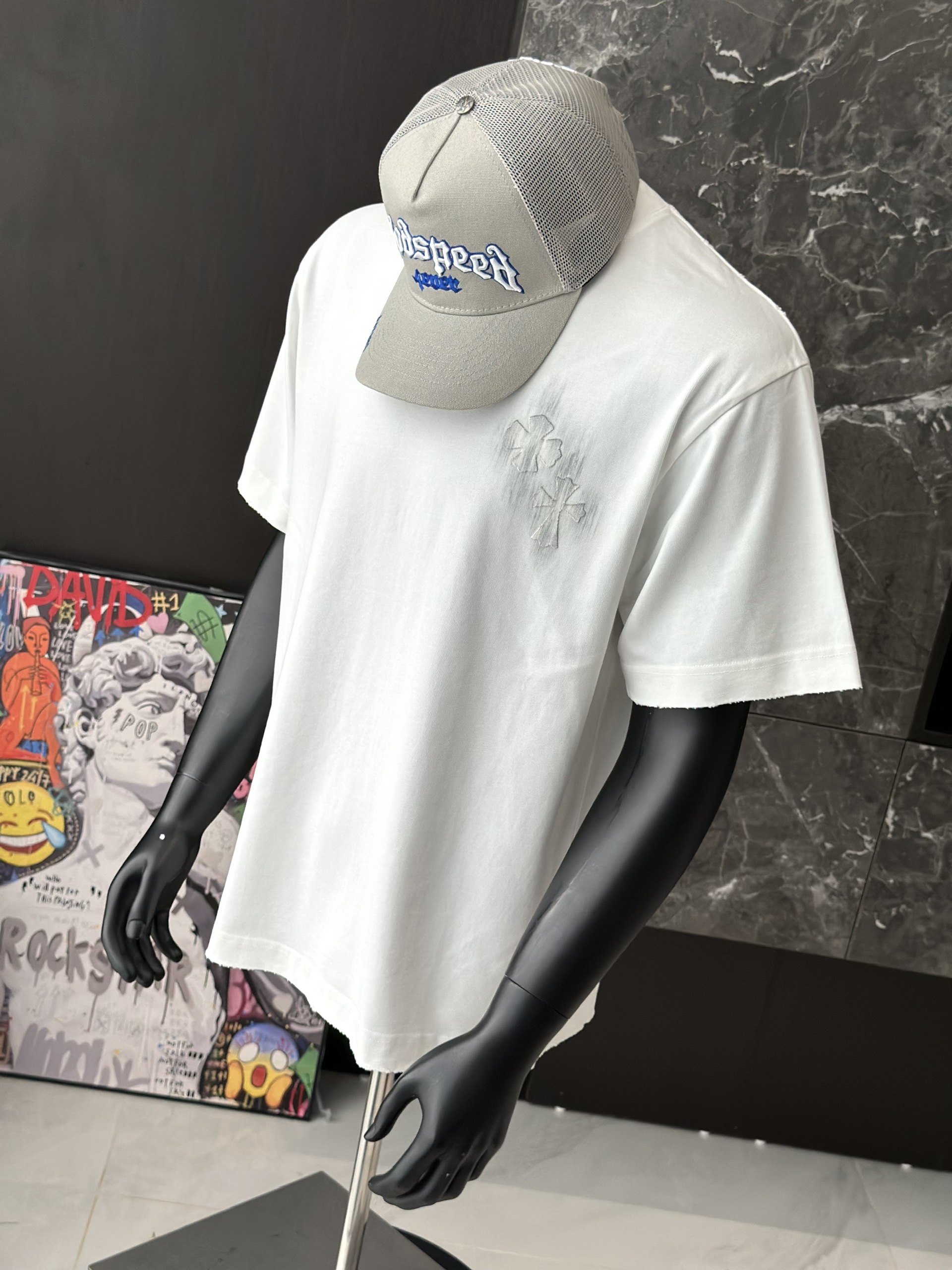 Áo phông T shirt Chrome Heart logo wash chữ thập Like Auth M-XL VTN\TRẮNG