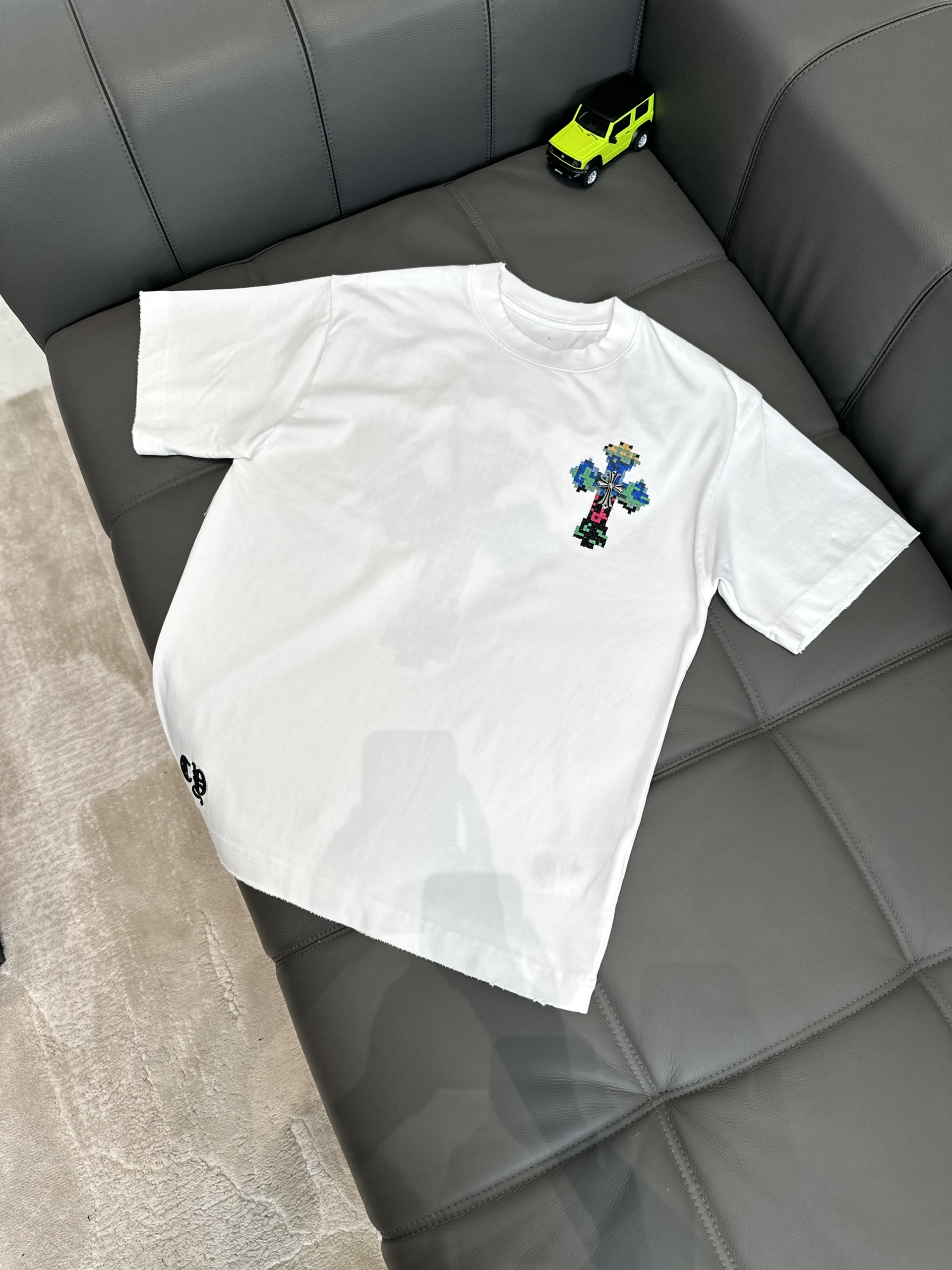 Áo phông T shirt Chrome Heart logo wash chữ thập trước sau Like Auth M-XL VTN\Đen