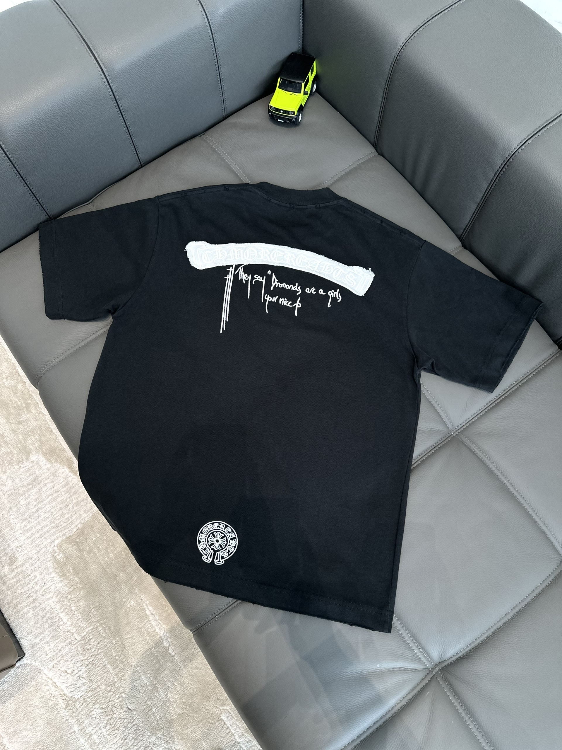 Áo phông T shirt Chrome Heart logo wash trước sau Like Auth M-XL VTN\Đen