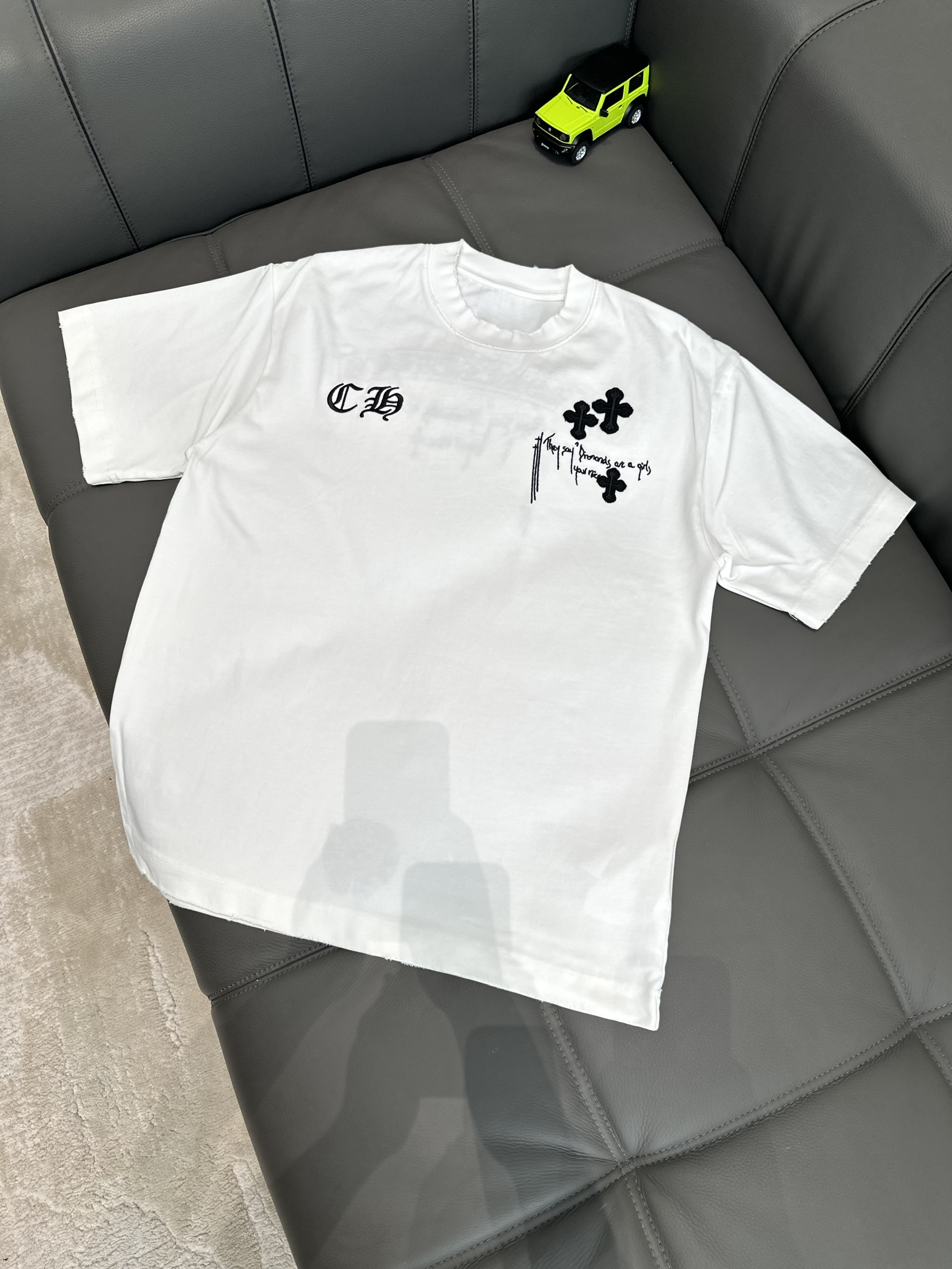 Áo phông T shirt Chrome Heart logo wash trước sau Like Auth M-XL VTN\TRẮNG