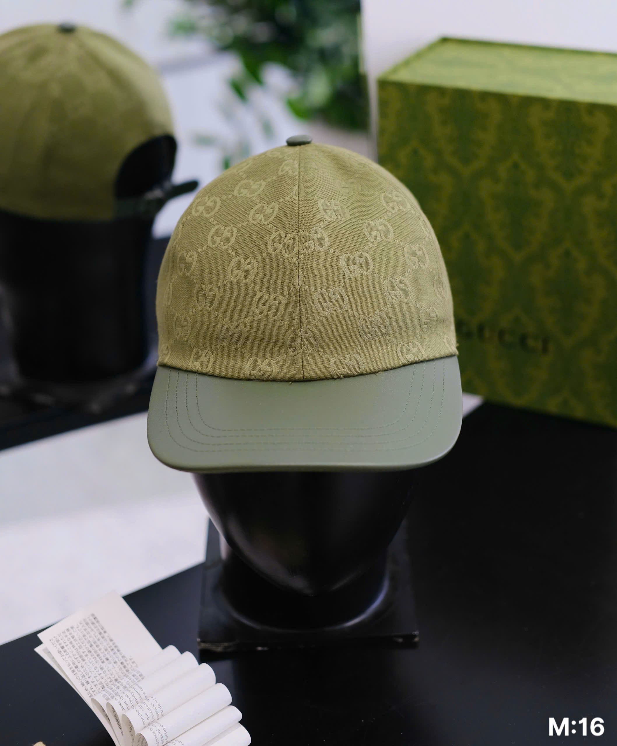 Mũ lưỡi trai nón kết Gucci GC Xanh Rêu logo dập Like Auth DDT
