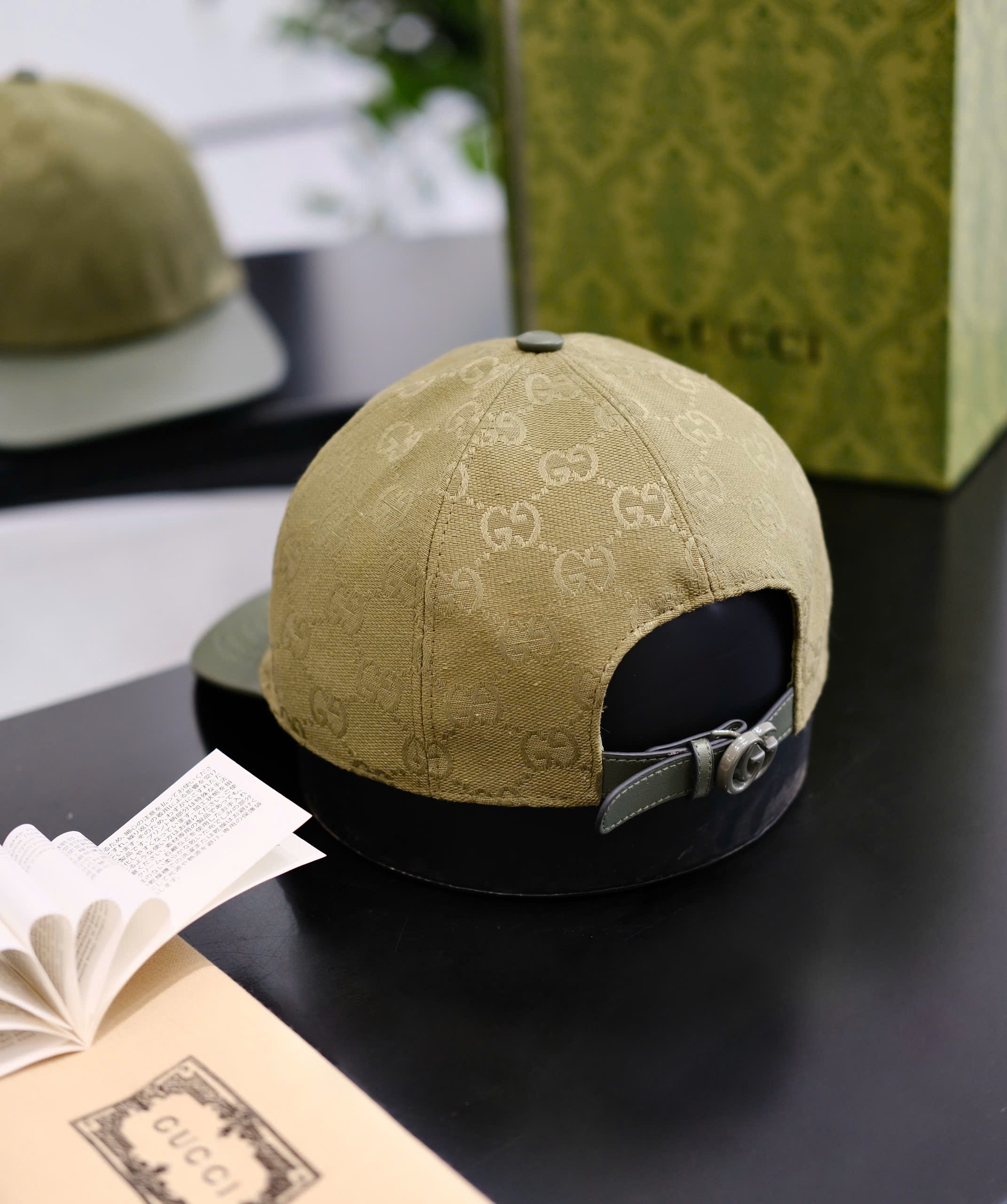 Mũ lưỡi trai nón kết Gucci GC Xanh Rêu logo dập Like Auth DDT