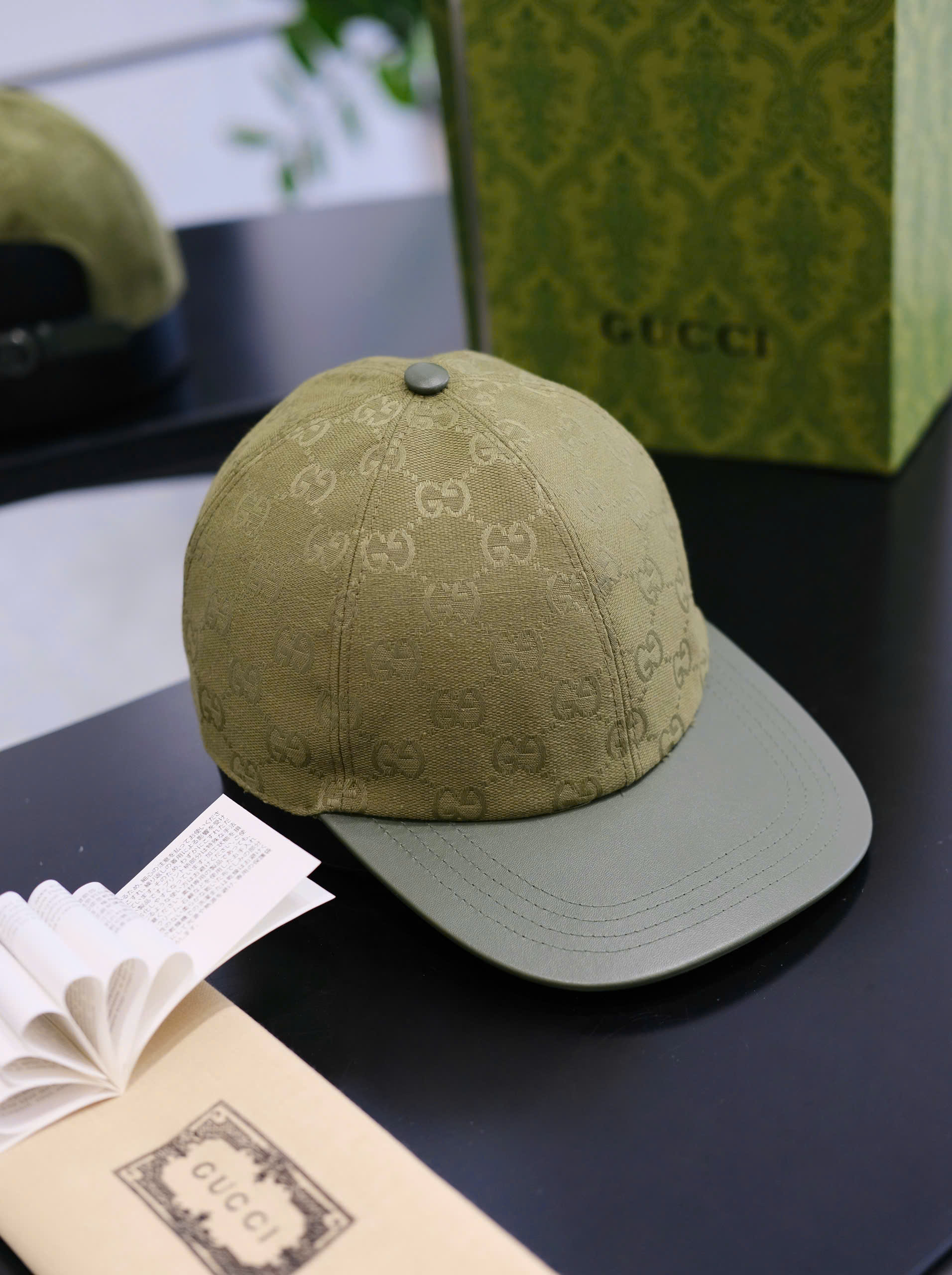 Mũ lưỡi trai nón kết Gucci GC Xanh Rêu logo dập Like Auth DDT