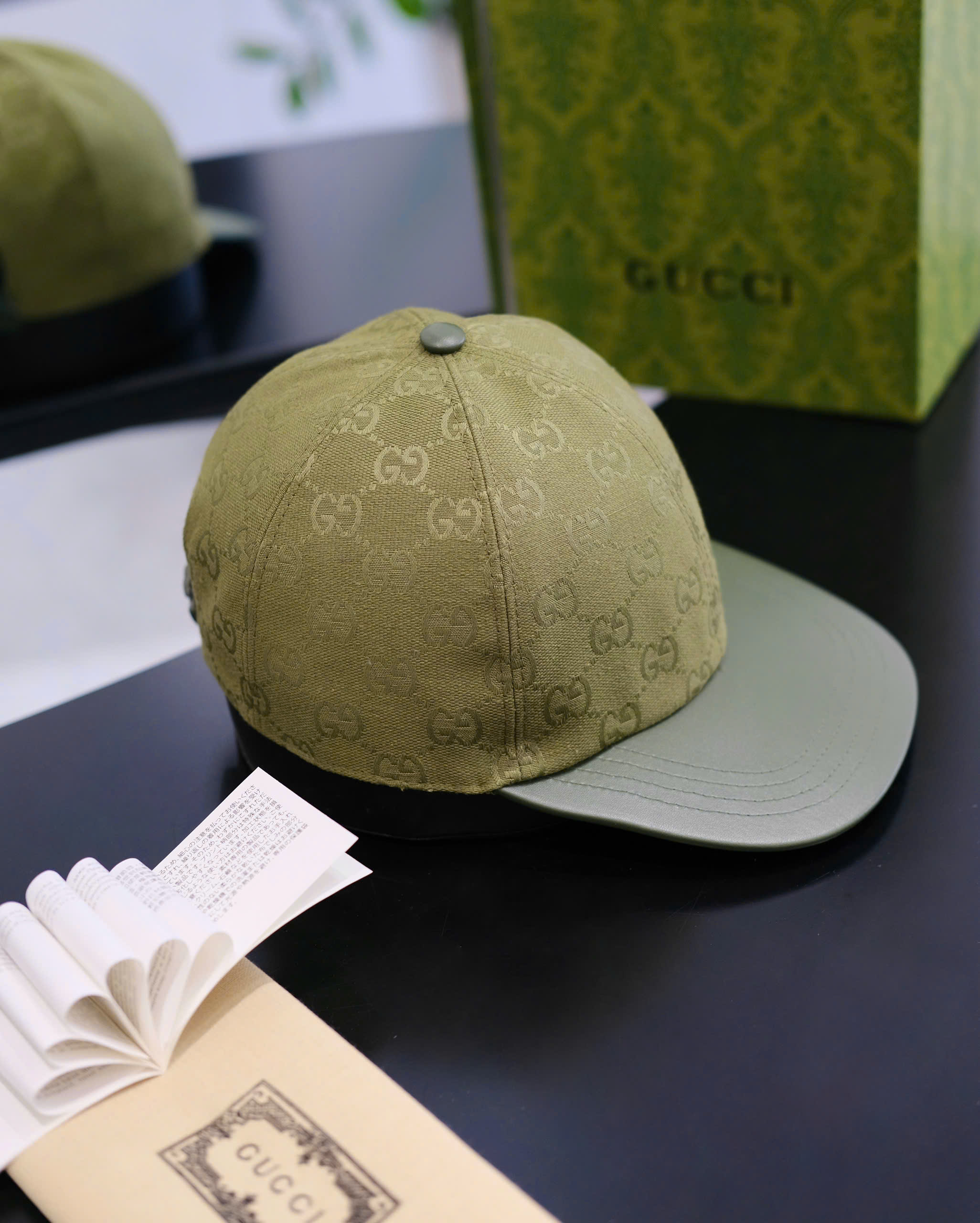 Mũ lưỡi trai nón kết Gucci GC Xanh Rêu logo dập Like Auth DDT
