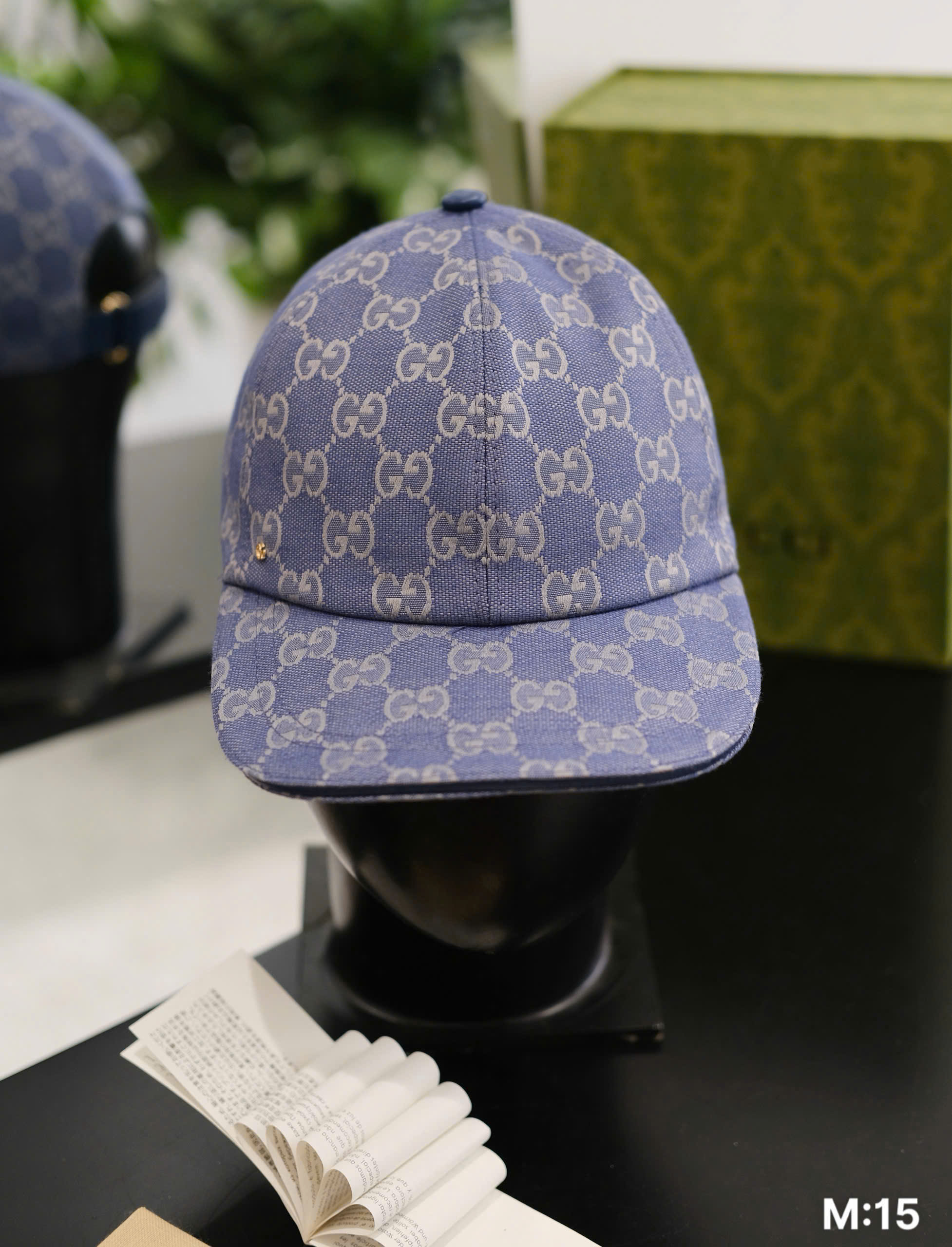 Mũ lưỡi trai nón kết Gucci GC Xanh Than vải bò logo dập Like Auth DDT