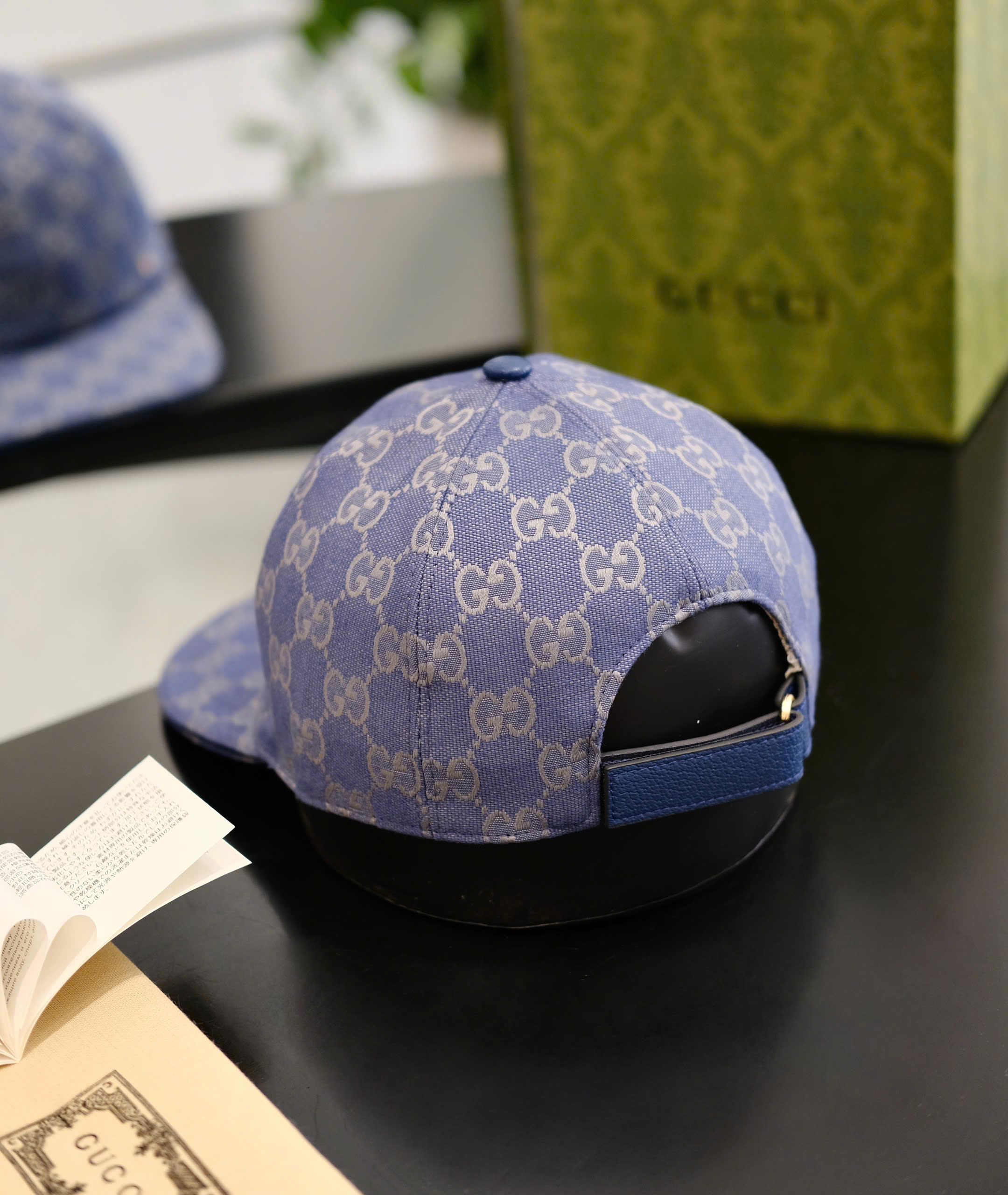 Mũ lưỡi trai nón kết Gucci GC Xanh Than vải bò logo dập Like Auth DDT