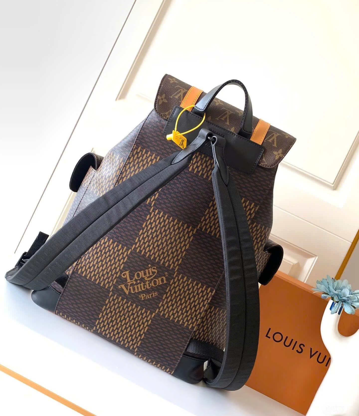 Balo Louis Vuitton LV Backpack x Nigo Christopher PM Nâu Caro Like Auth 38x44x13 PLD