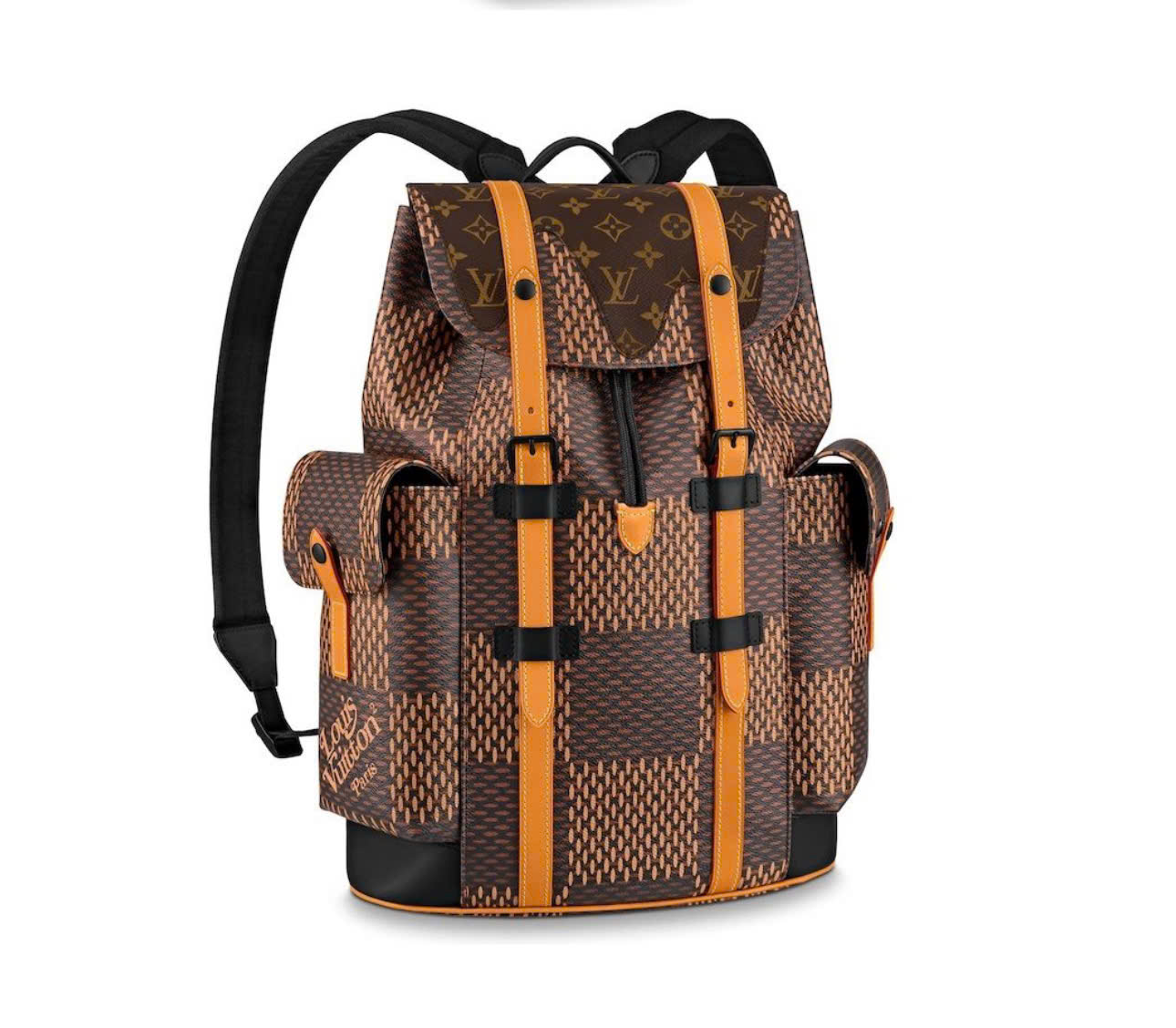 Balo Louis Vuitton LV Backpack x Nigo Christopher PM Nâu Caro Like Auth 38x44x13 PLD