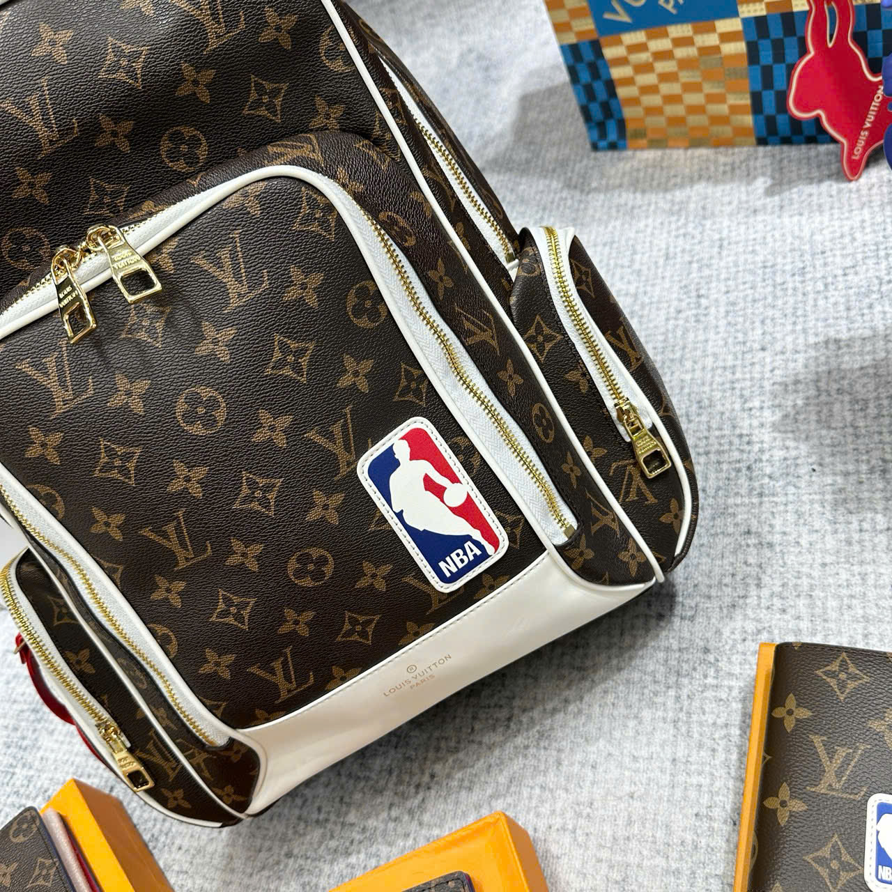Balo Louis Vuitton LV Backpack x NBA Nâu da ép Monogram Like Auth 24x45x19 PLD