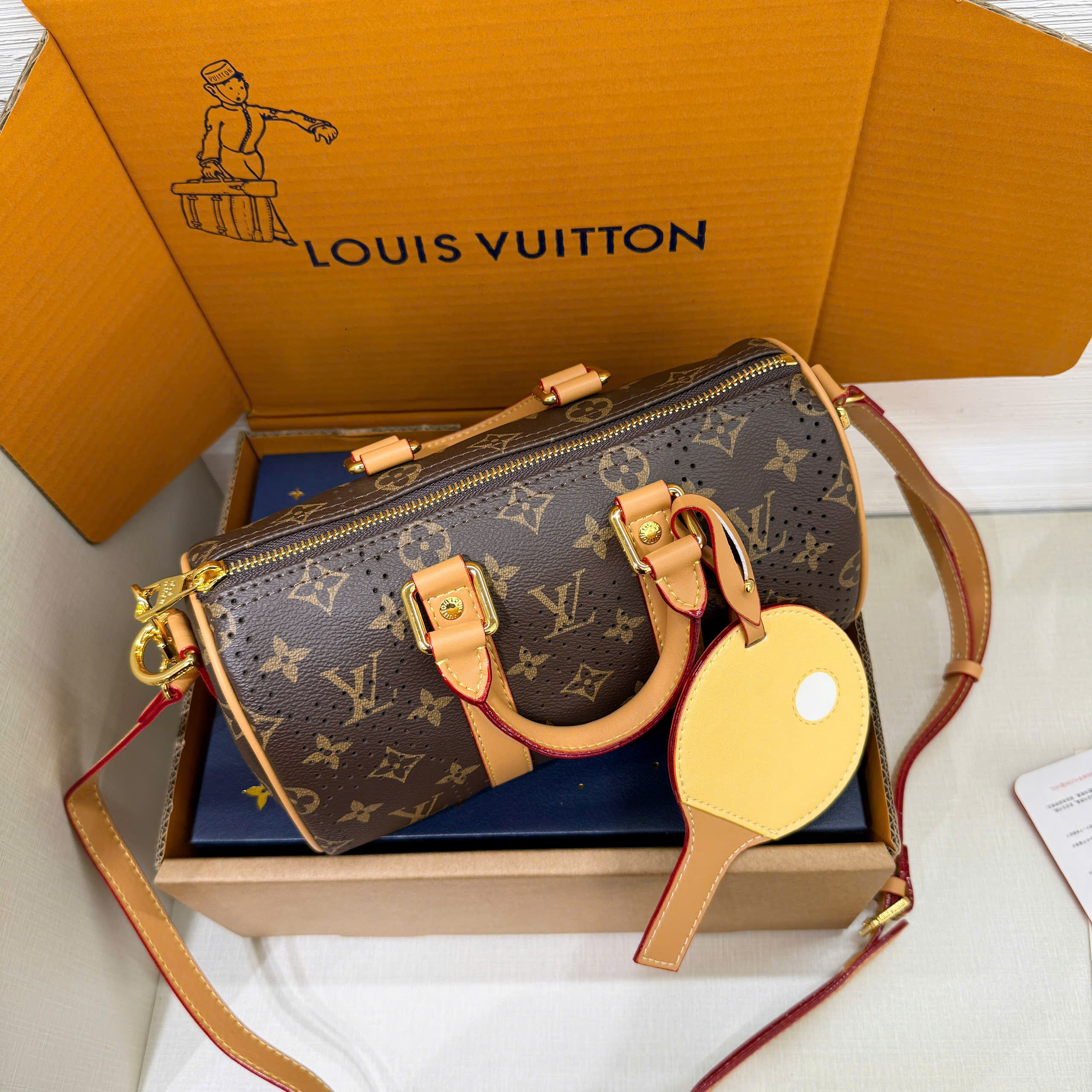 Túi trống mini đeo chéo xách tay Louis Vuitton Bag LV Keepall Bandoulière Like Auth size 25 PLD