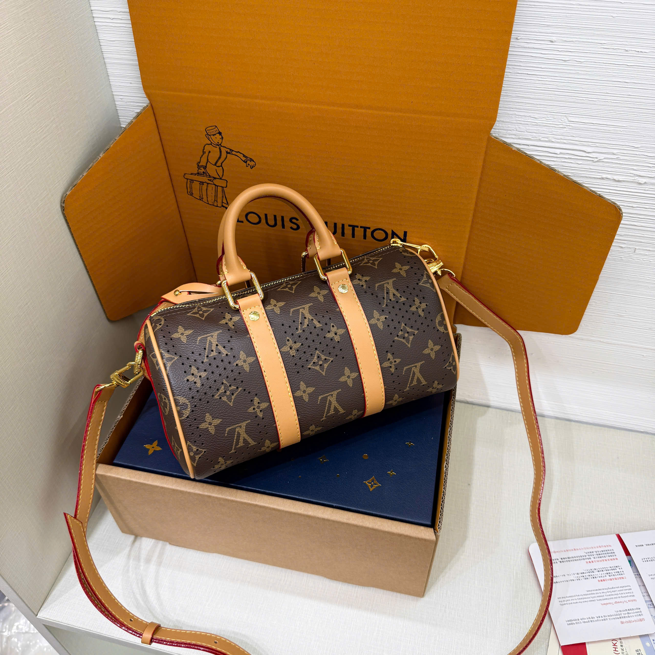 Túi trống mini đeo chéo xách tay Louis Vuitton Bag LV Keepall Bandoulière Like Auth size 25 PLD