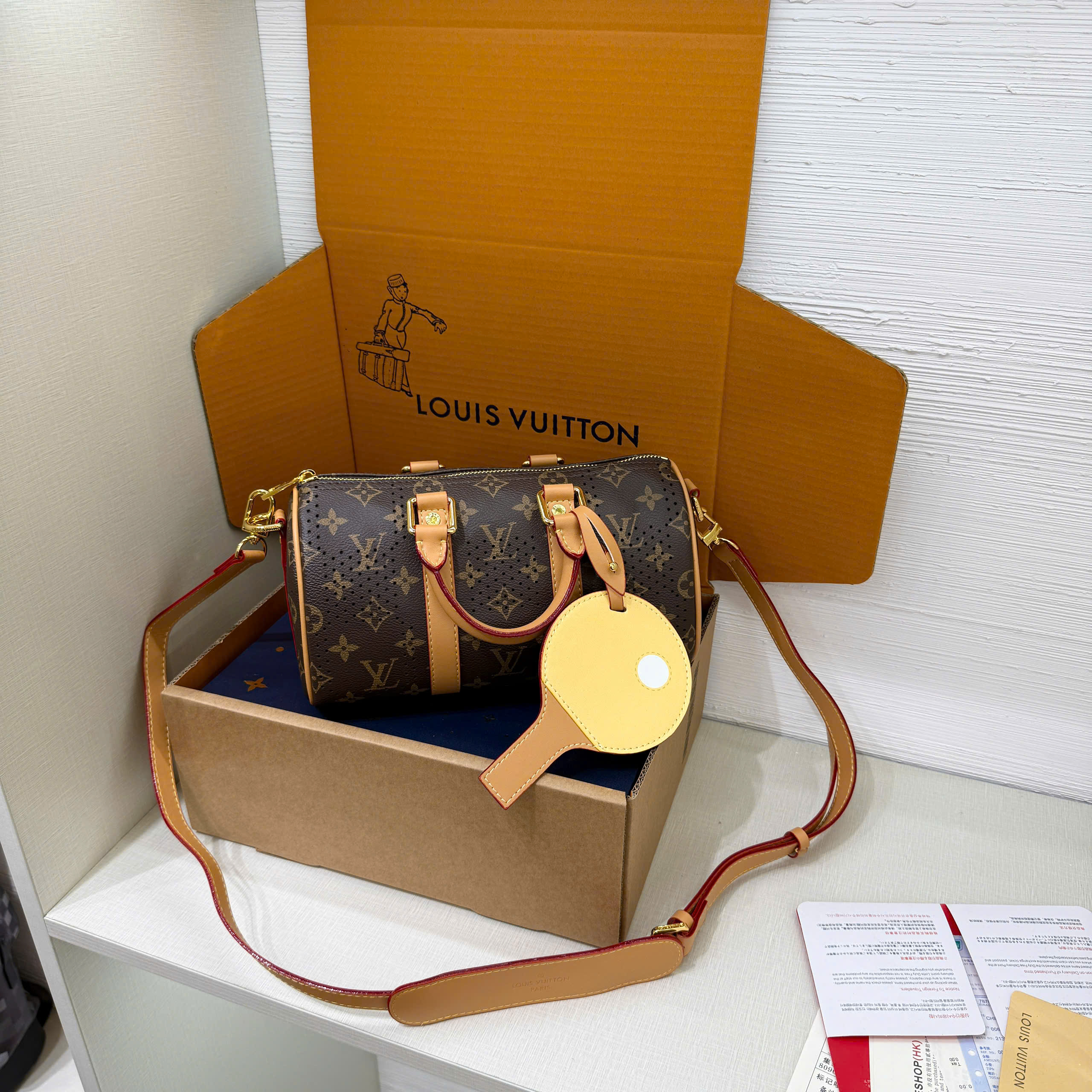 Túi trống mini đeo chéo xách tay Louis Vuitton Bag LV Keepall Bandoulière Like Auth size 25 PLD