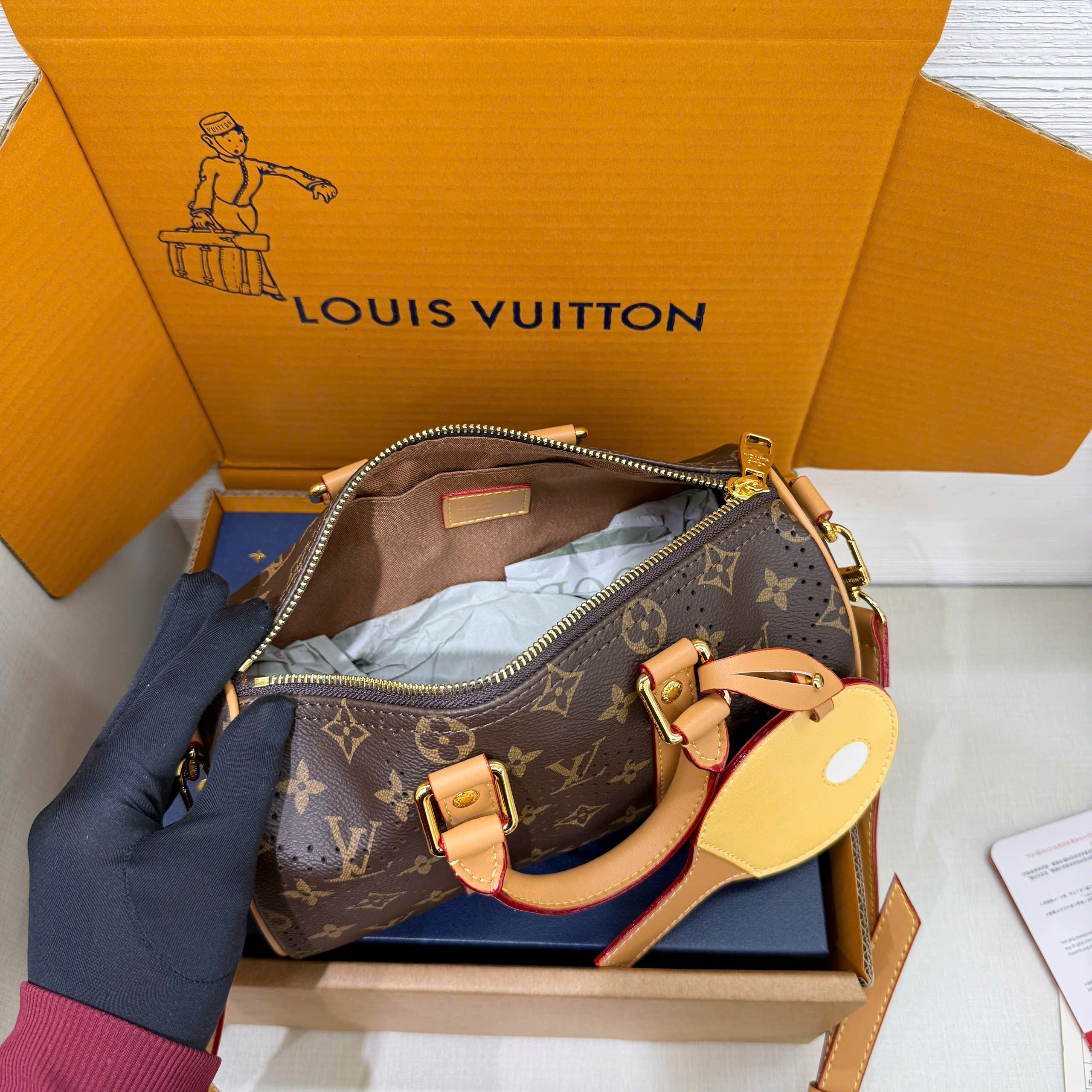 Túi trống mini đeo chéo xách tay Louis Vuitton Bag LV Keepall Bandoulière Like Auth size 25 PLD