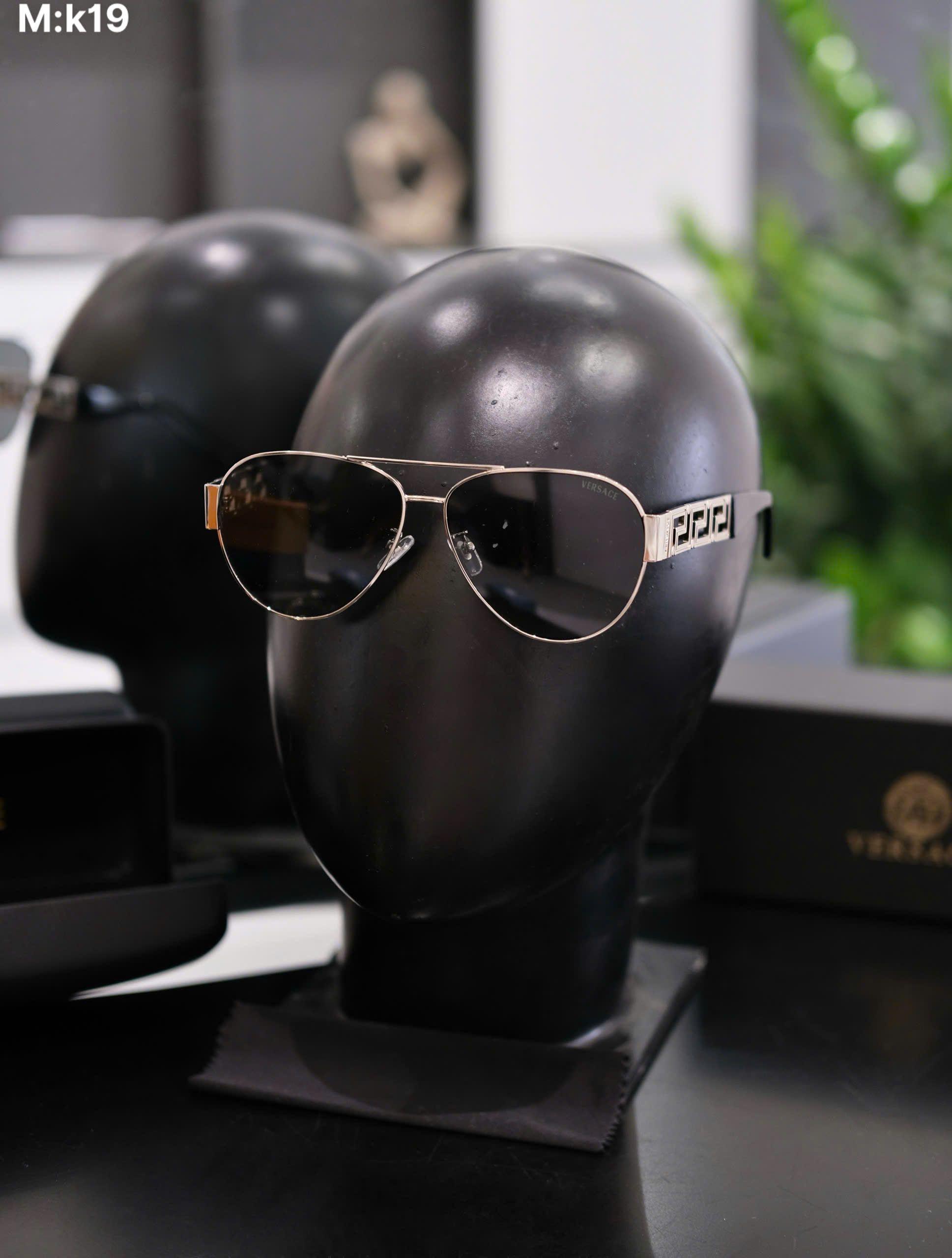 Kính mát thời trang Versace VS mắt Xanh gọng kim loại Like Auth DDT