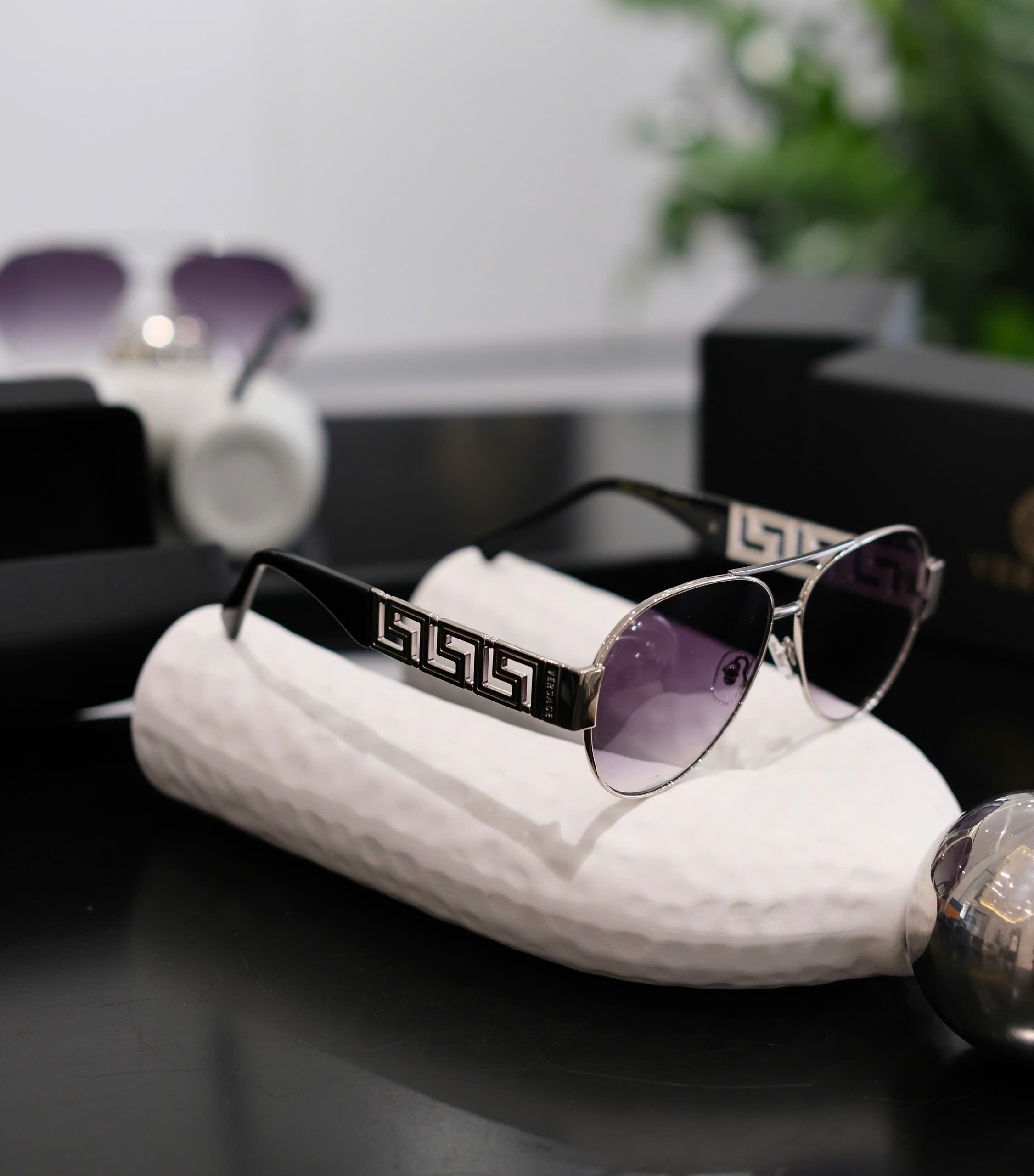 Kính mát thời trang Versace VS mắt Tím gọng kim loại Like Auth DDT