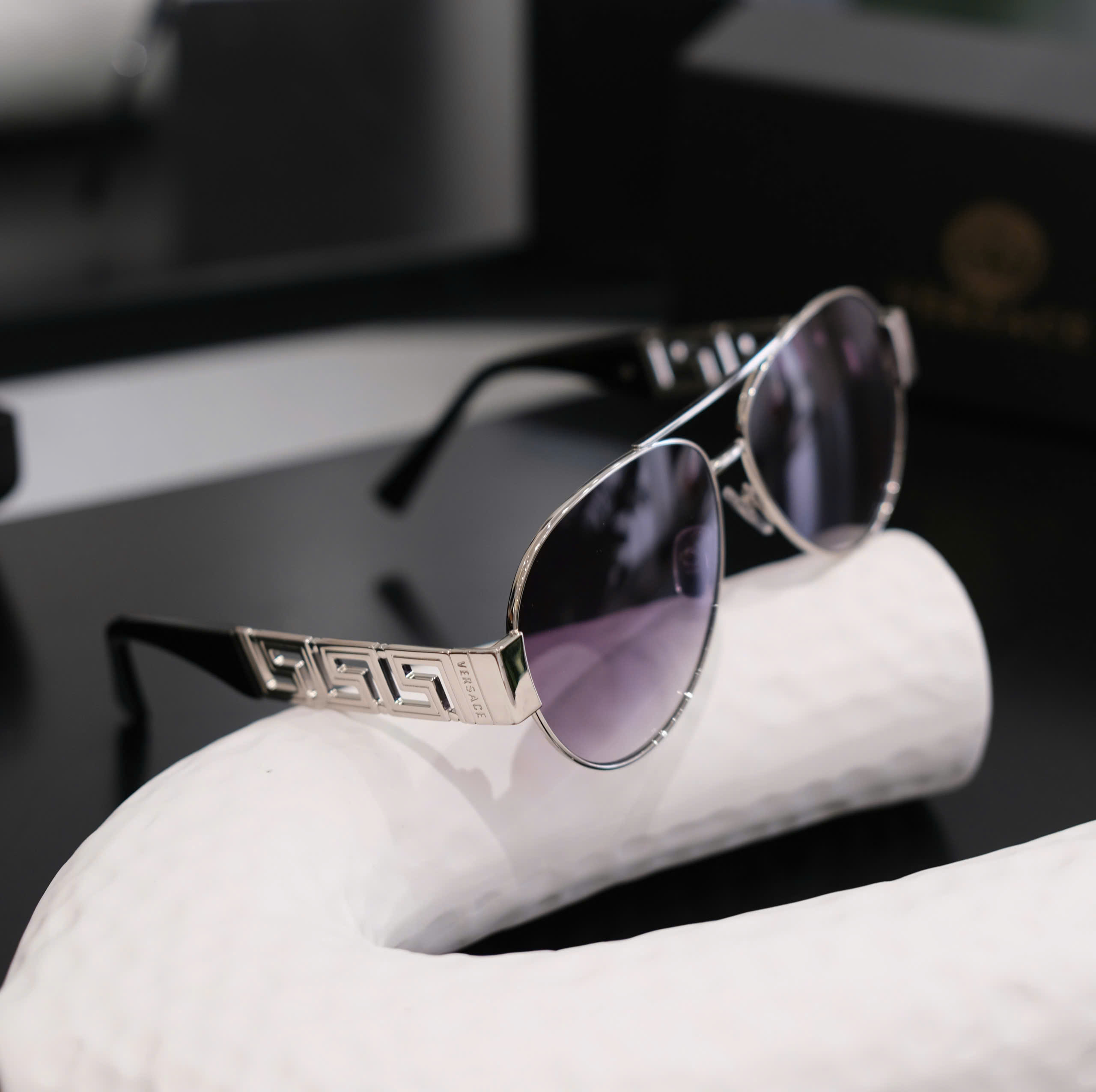 Kính mát thời trang Versace VS mắt Tím gọng kim loại Like Auth DDT
