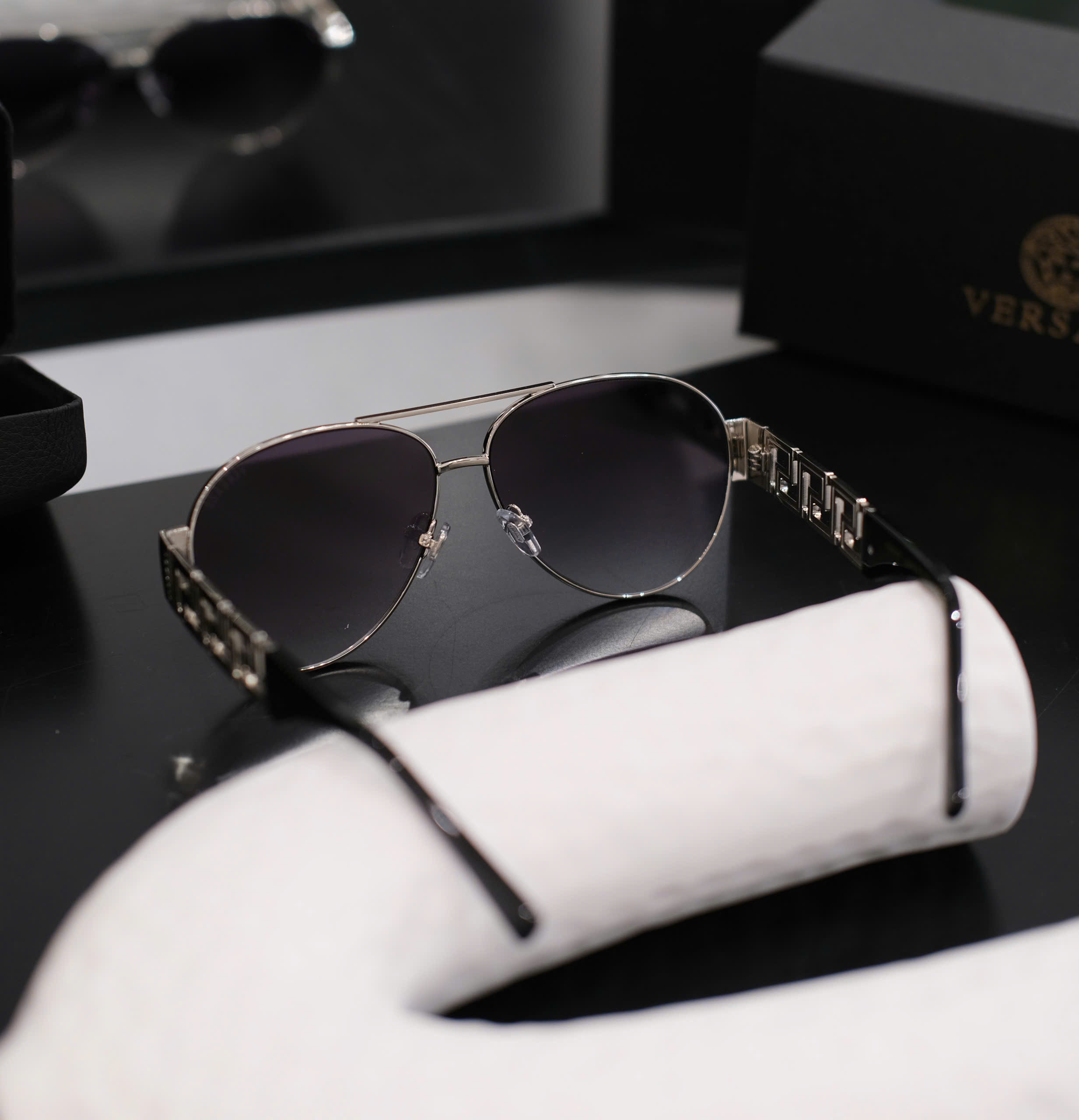 Kính mát thời trang Versace VS mắt Tím gọng kim loại Like Auth DDT