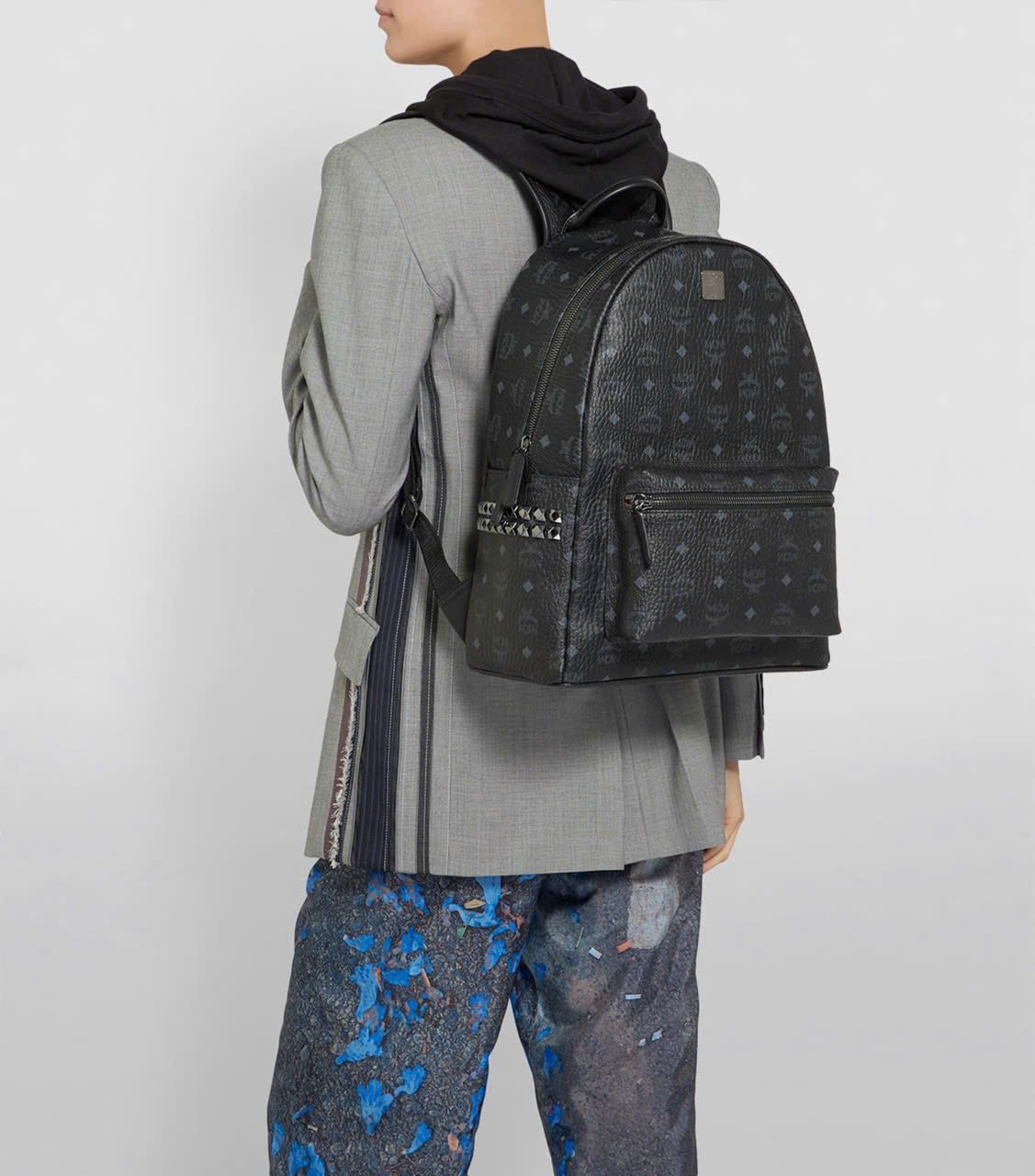 Balo MCM Stark Backpack in Visetos Cognac tag Cún Like Auth PLD\Đen