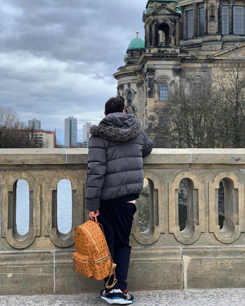 Balo MCM Stark Backpack in Visetos Cognac tag Cún Like Auth PLD\NÂU