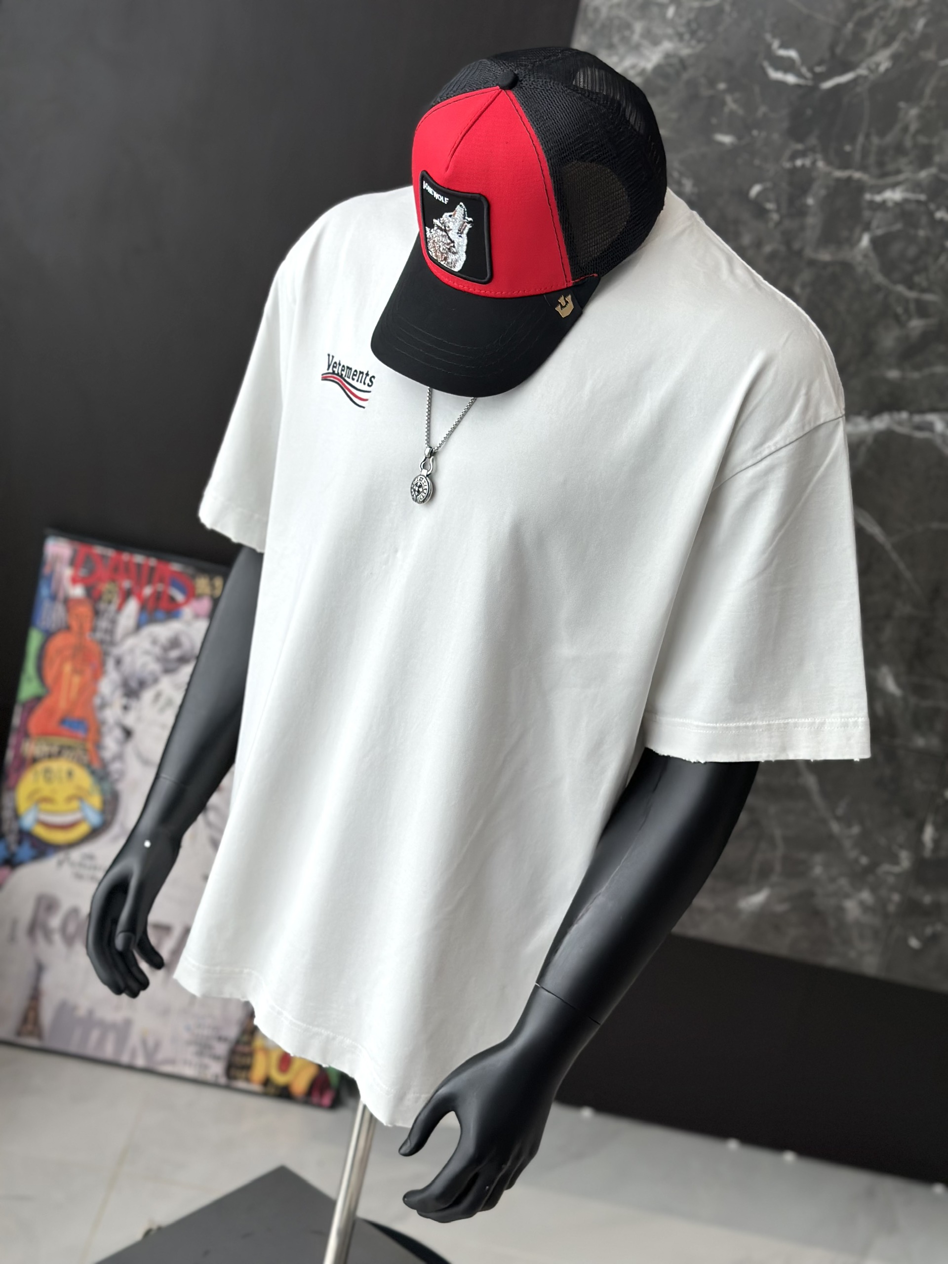 Áo phông T shirt Vetements logo wash trước sau Like Auth S-M VTN\NÂU