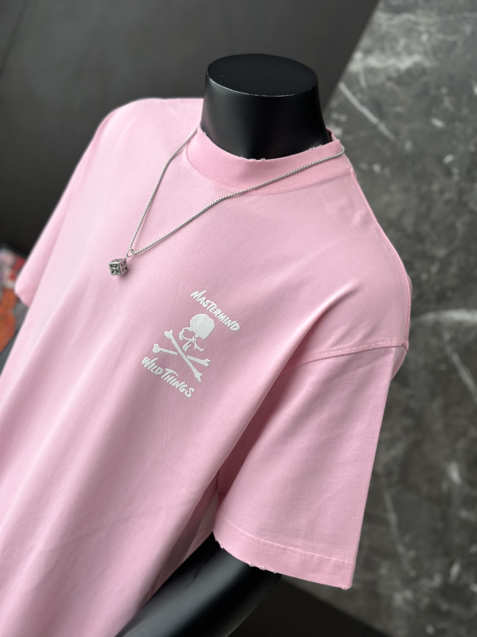 Áo phông T shirt Mastermind họa tiết đầu lâu xương chéo trước sau Like Auth S-M VTN\HỒNG