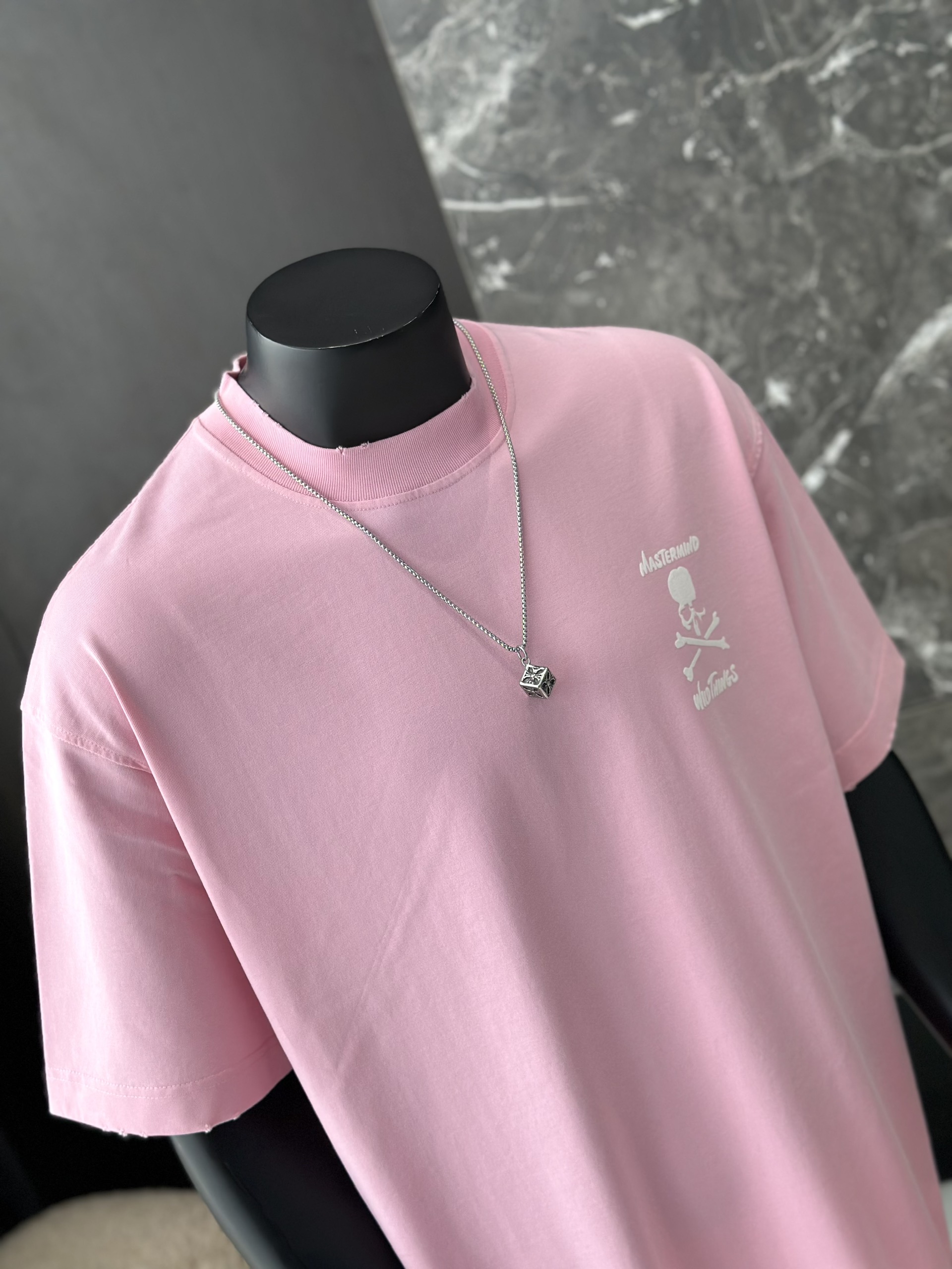 Áo phông T shirt Mastermind họa tiết đầu lâu xương chéo trước sau Like Auth S-M VTN\HỒNG